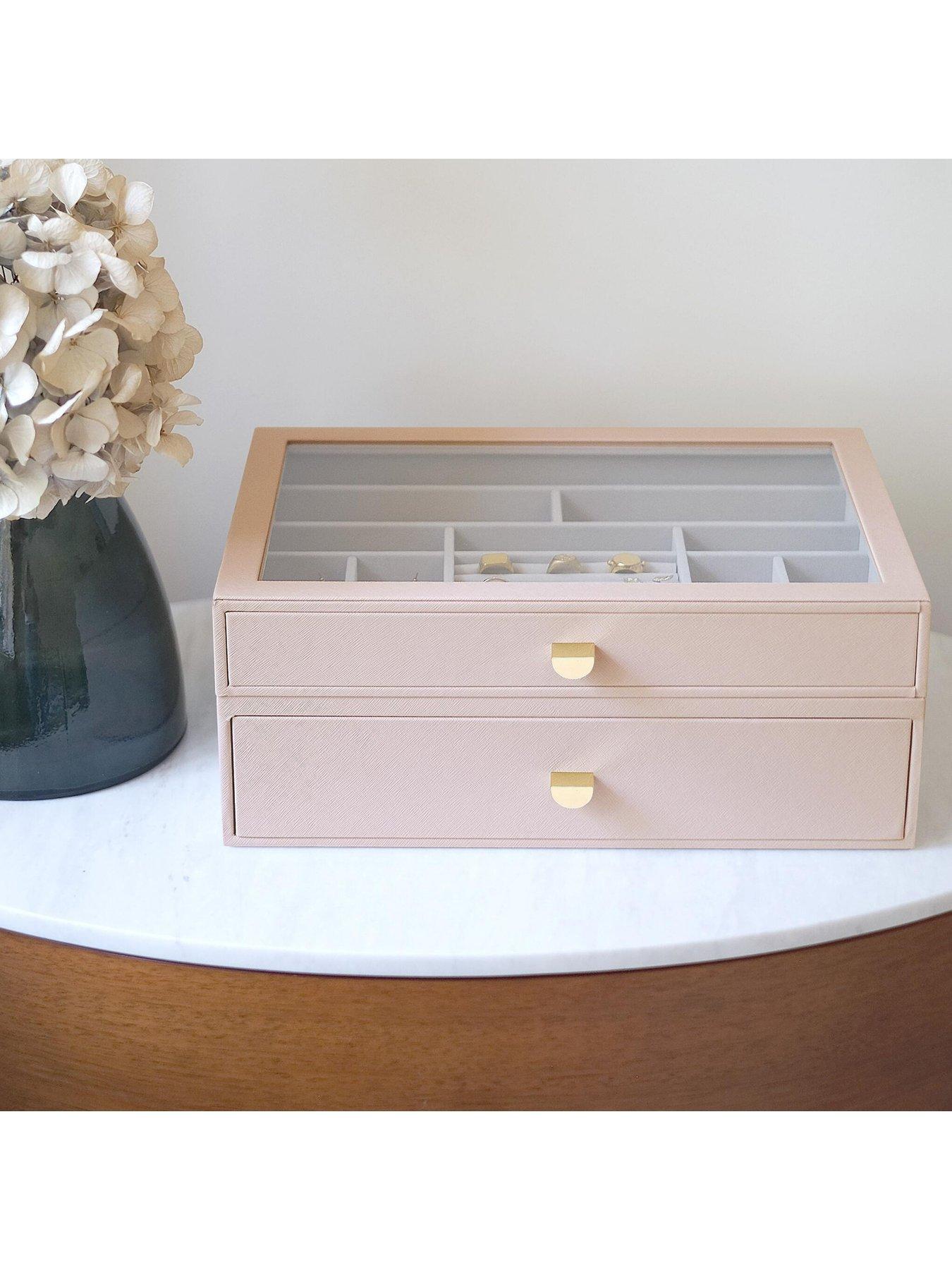 Image 4 of 4 of Stackers Blush Pink Supersize Jewellery Box - Set of 2 (with drawers)