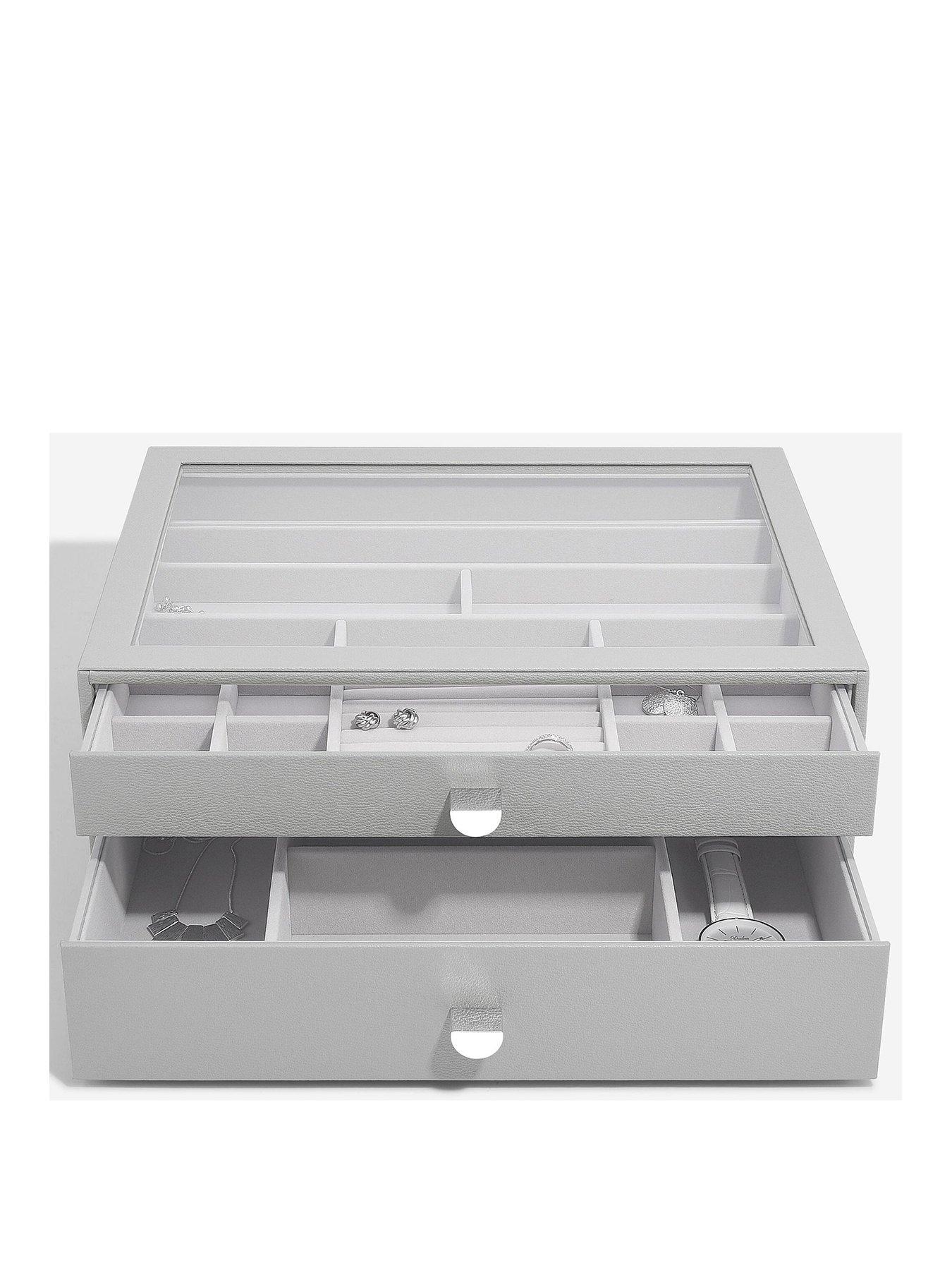 Stackers Pebble Grey Supersize Jewellery Box - Set of 2 (with drawers)