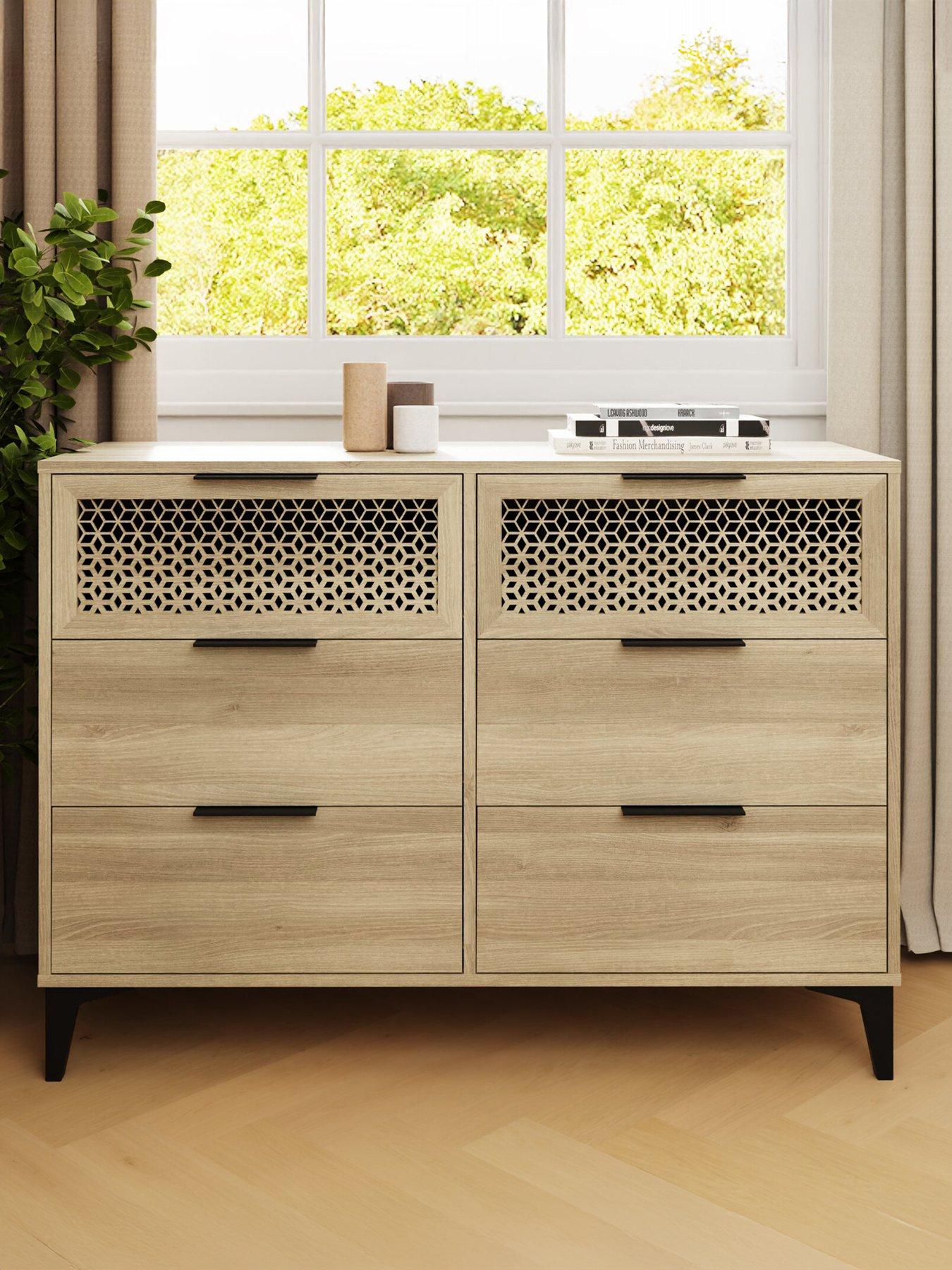 GFW Ezra 3+3 Drawer Chest Oak