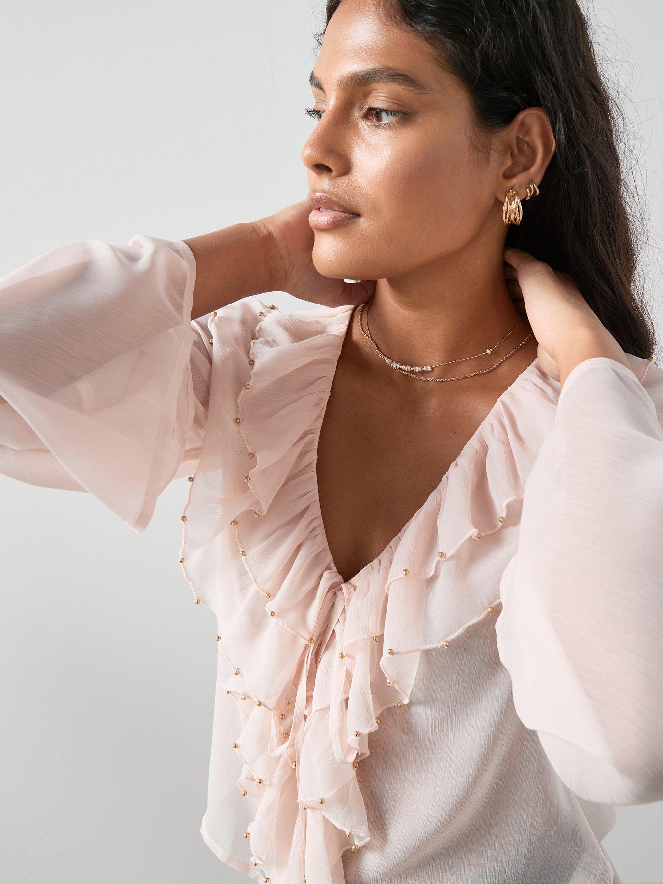 the-very-collection-beaded-frill-blouse-nudeoutfit