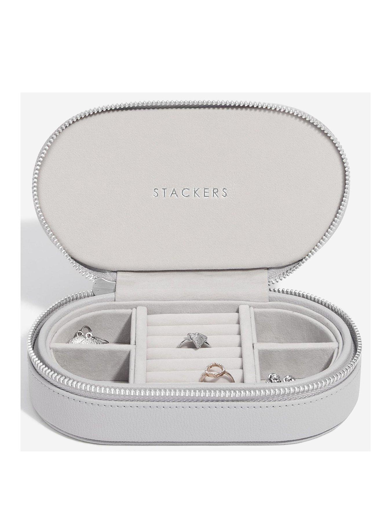Image of Stackers Oval Pebble Grey Travel Box
