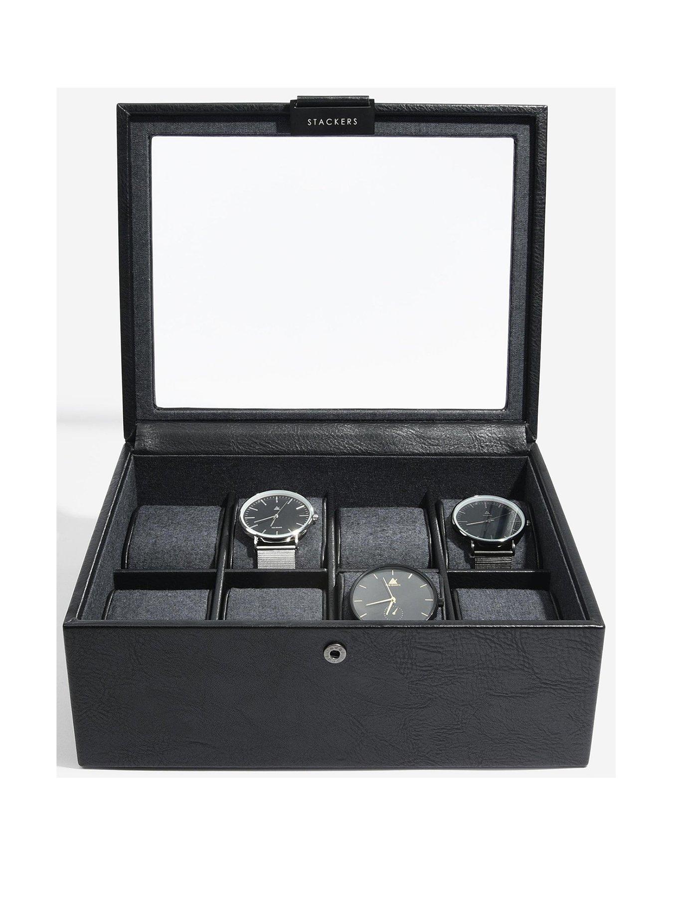 Image 1 of 3 of Stackers Black 8 Piece Watch Box