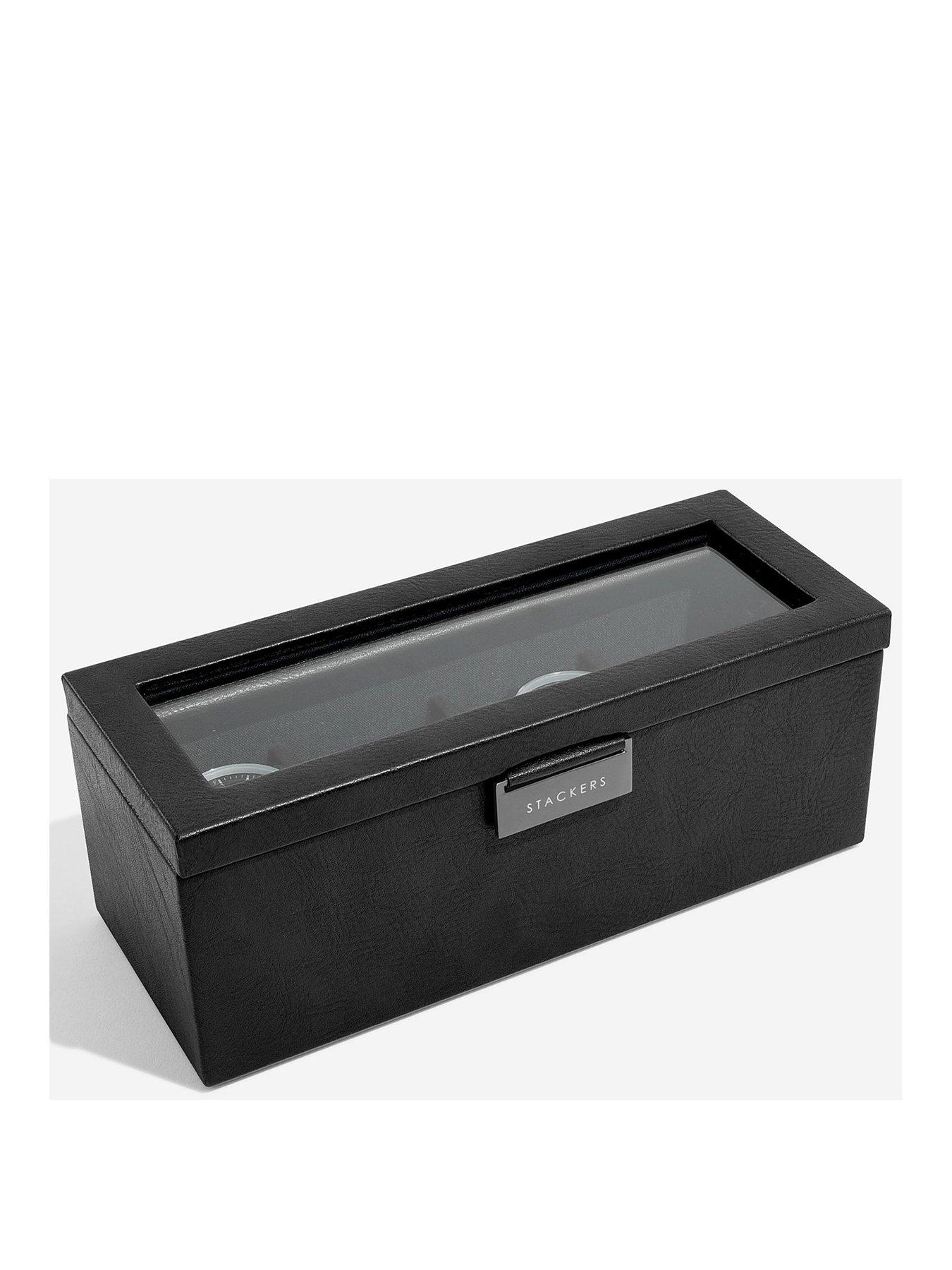 Image 1 of 3 of Stackers Black 4 Piece Watch Box