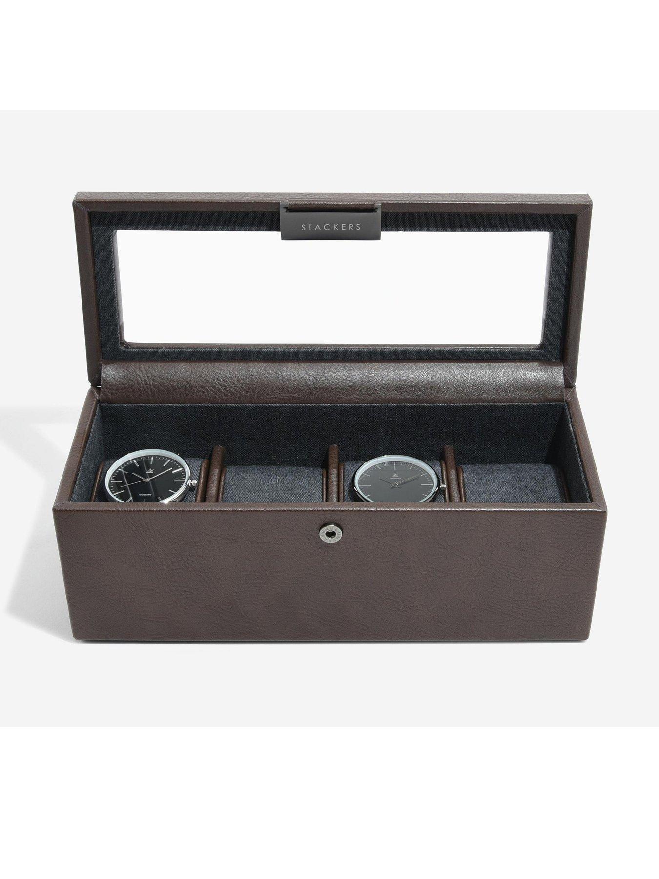 Image 2 of 3 of Stackers Brown 4 Piece Watch Box