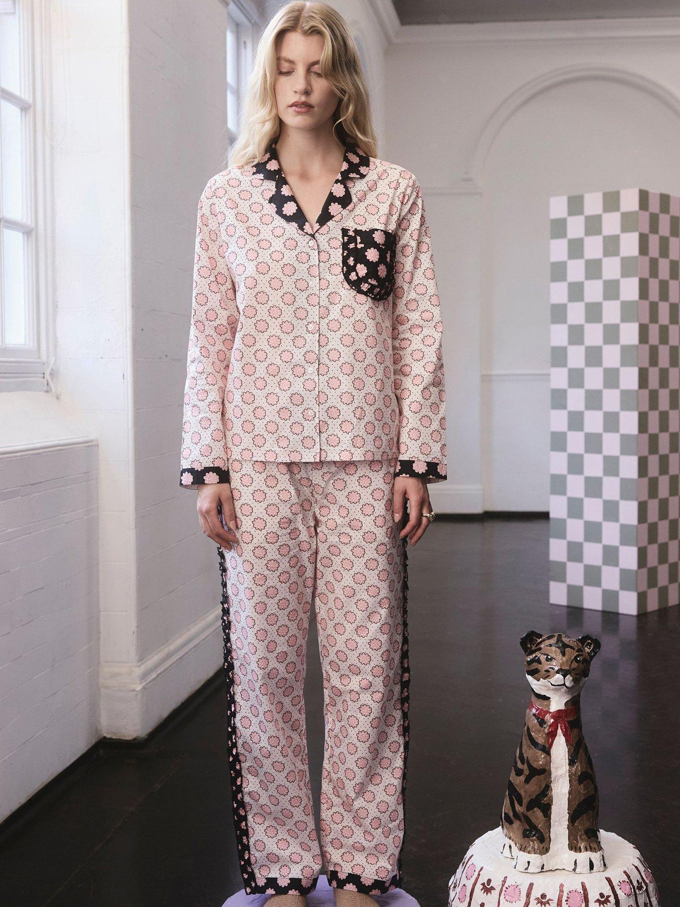 Cath Kidston Pj Button Ecru Posey - Grey