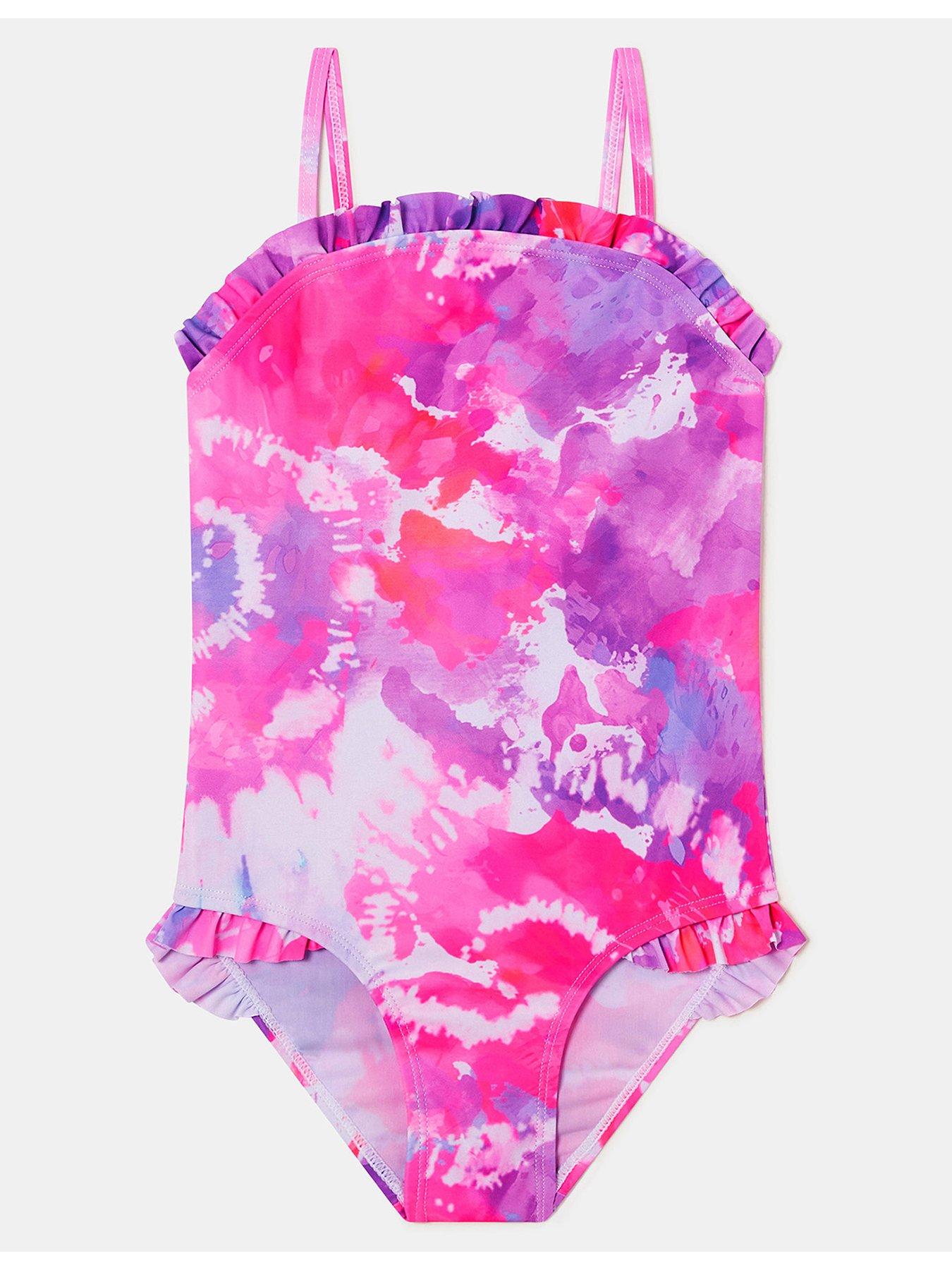 Accessorize Girls Tie Dye Swimsuit - Multi