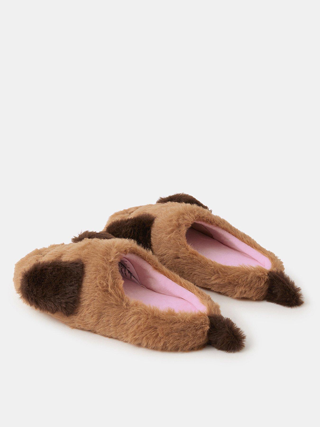 Image 3 of 3 of Accessorize Girls Dog Slipper Mules - Brown