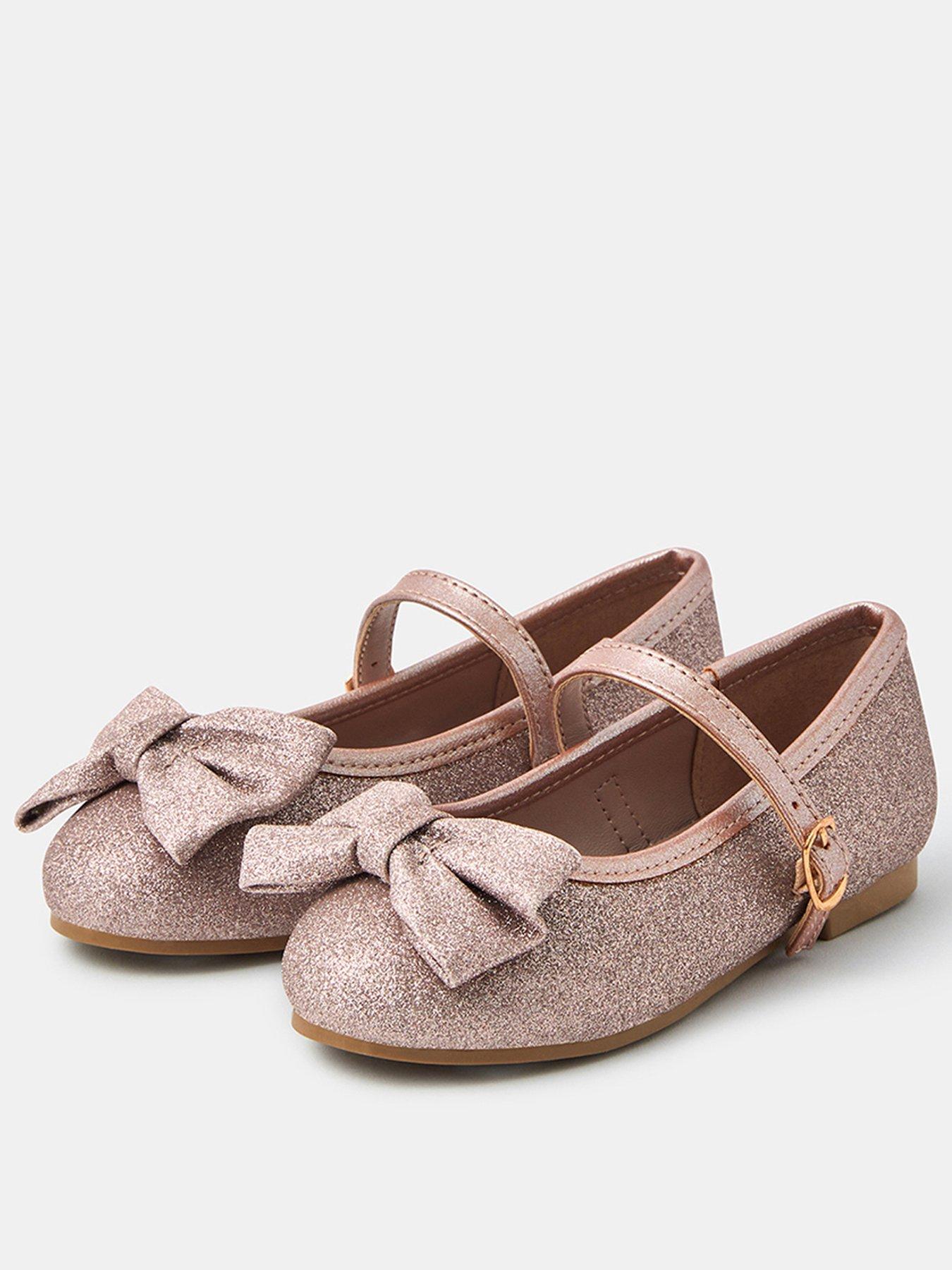 Accessorize Girls Glittery Party Shoes - Pink