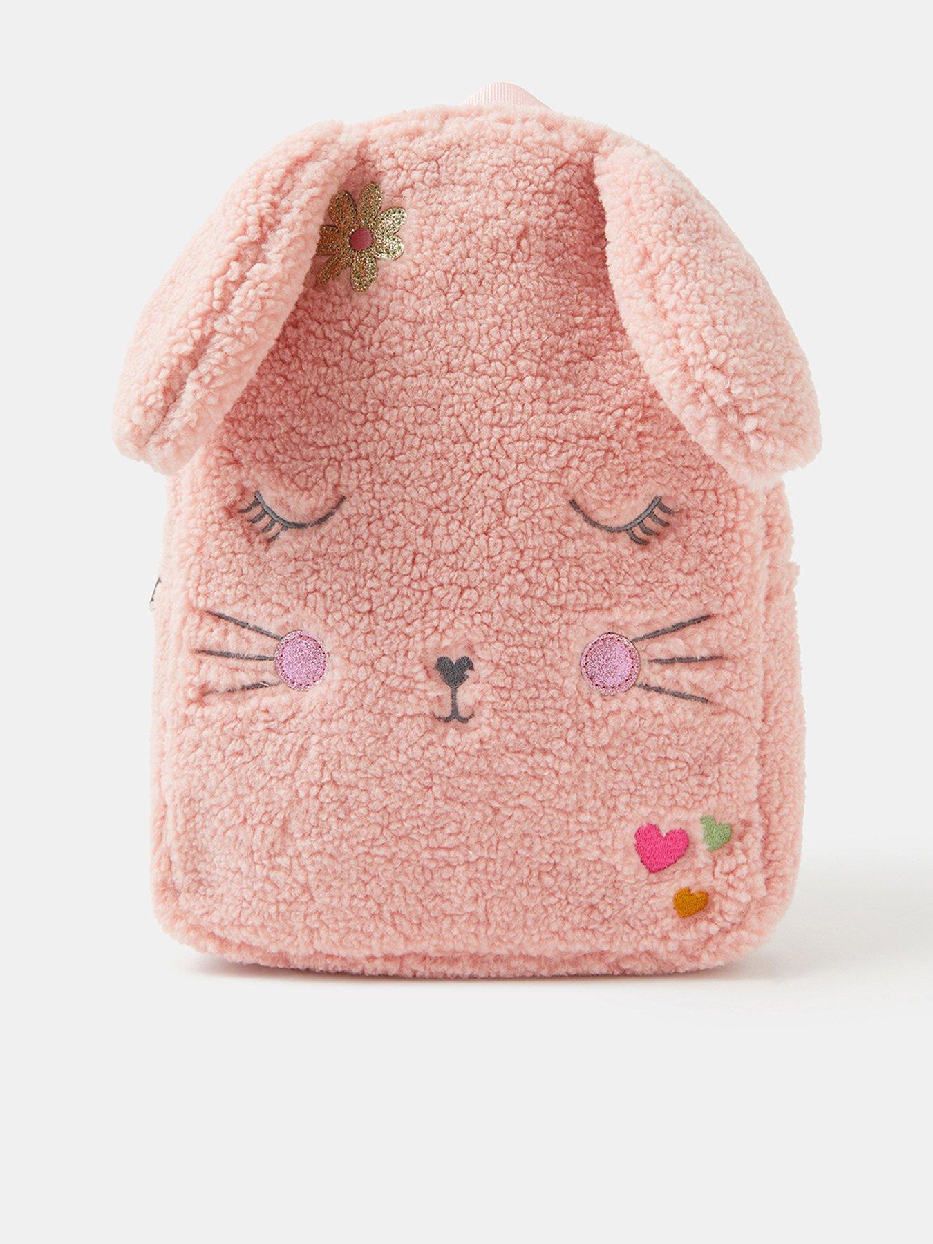 Image 1 of 4 of Accessorize Girls Fleece Bunny Backpack - Pink