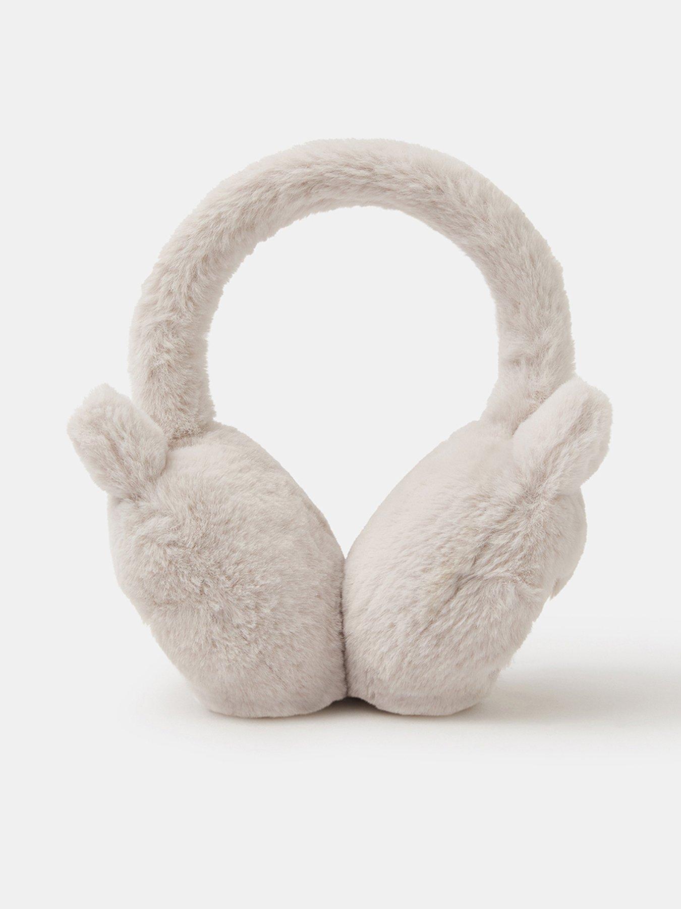 Accessorize Girls Fluffy Owl Earmuffs - Beige