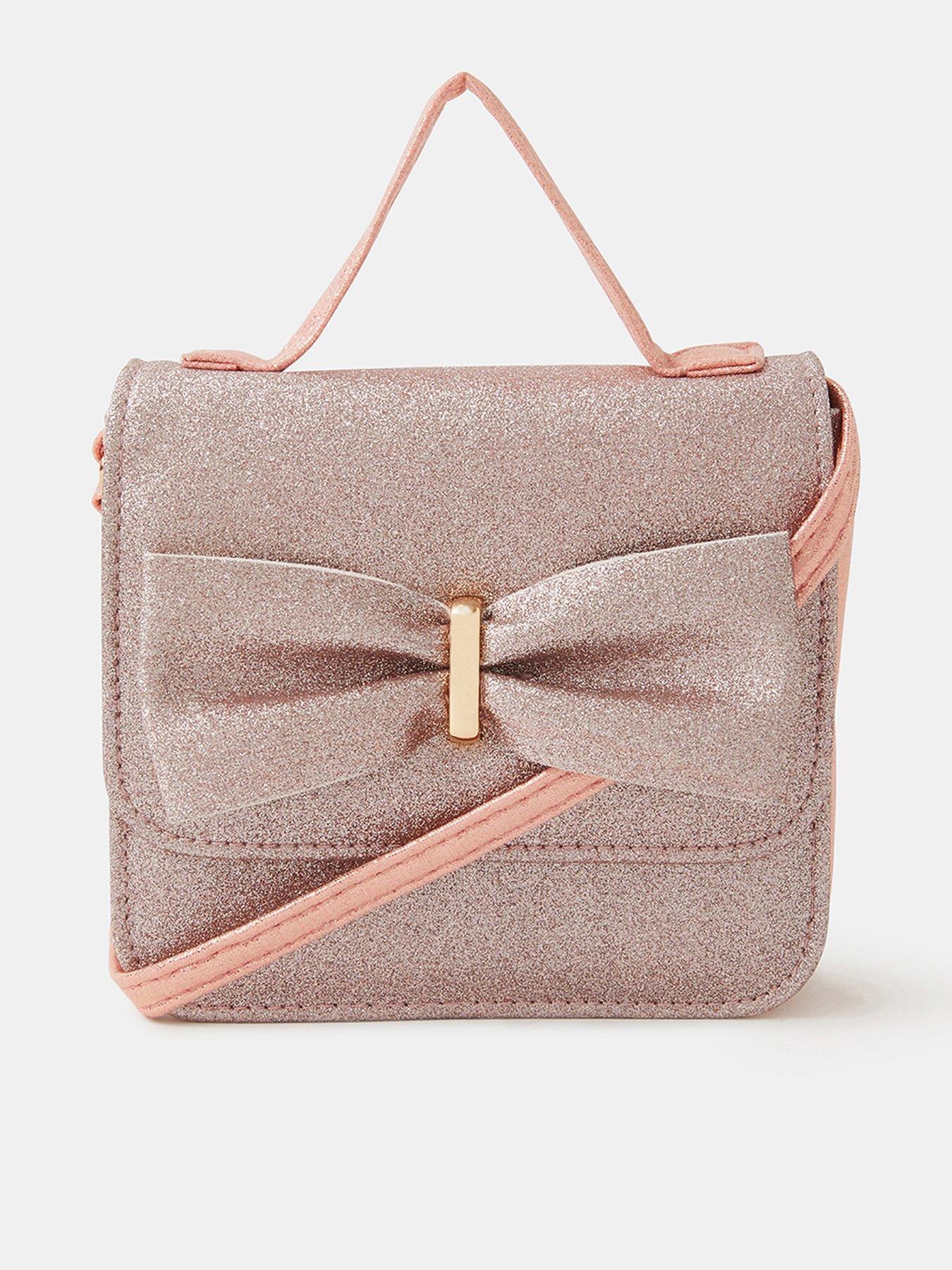 Accessorize Girls Glitter Party Bag - Pink