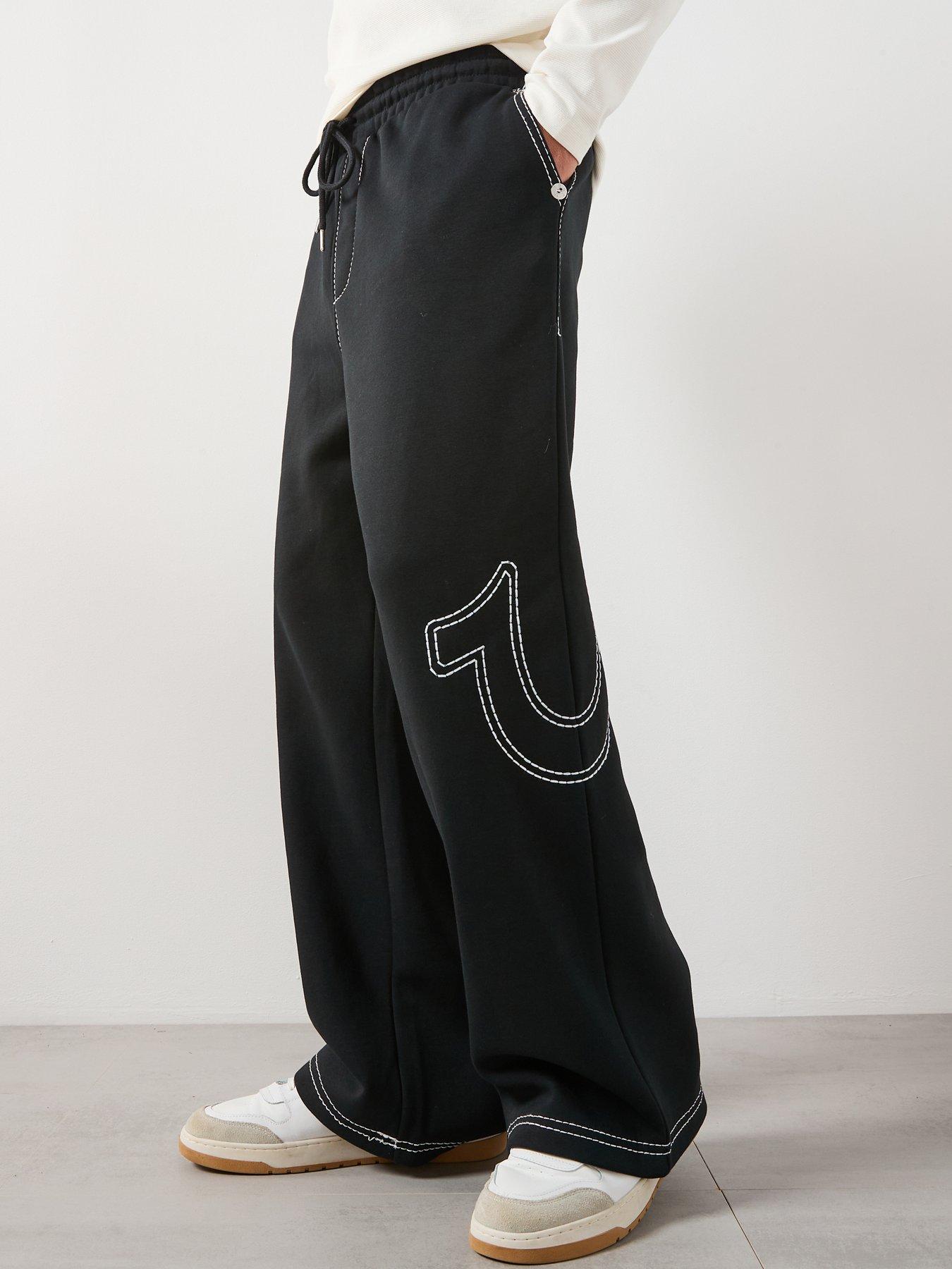 TRUE RELIGION Stitch Detail Baggy Joggers - Black