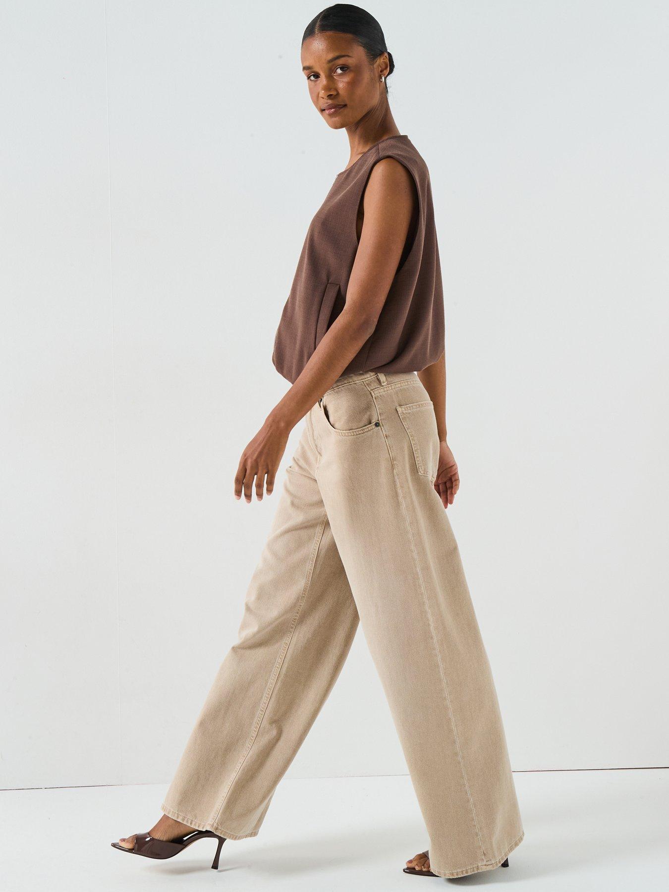 Image 6 of 6 of PIECES Faleah Zip Thru Utility Vest - Brown