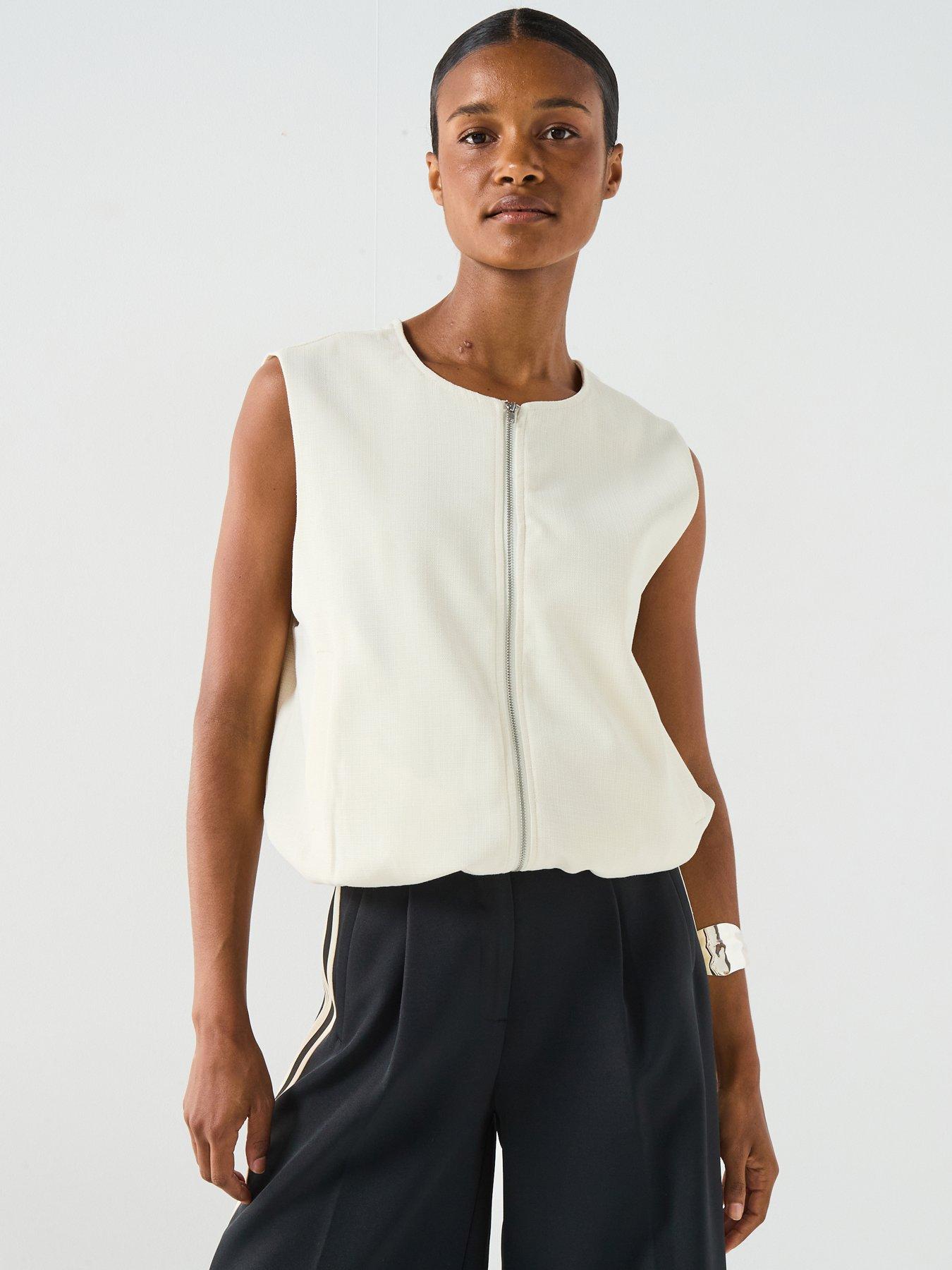 pieces-faleah-zip-thru-utility-vest-white
