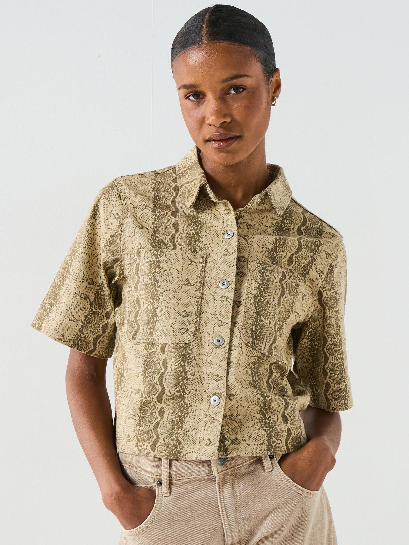 pieces-salume-short-sleeve-denim-shirt-multi