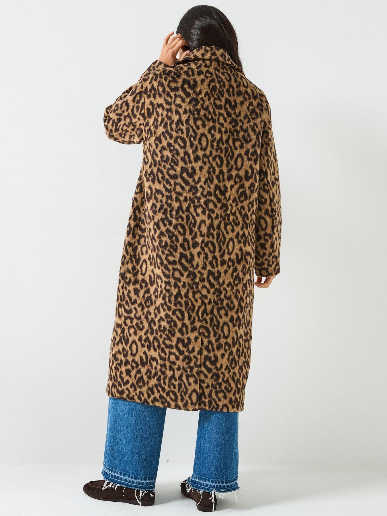 Image 2 of 6 of PIECES Leopard Print Long Coat - Print