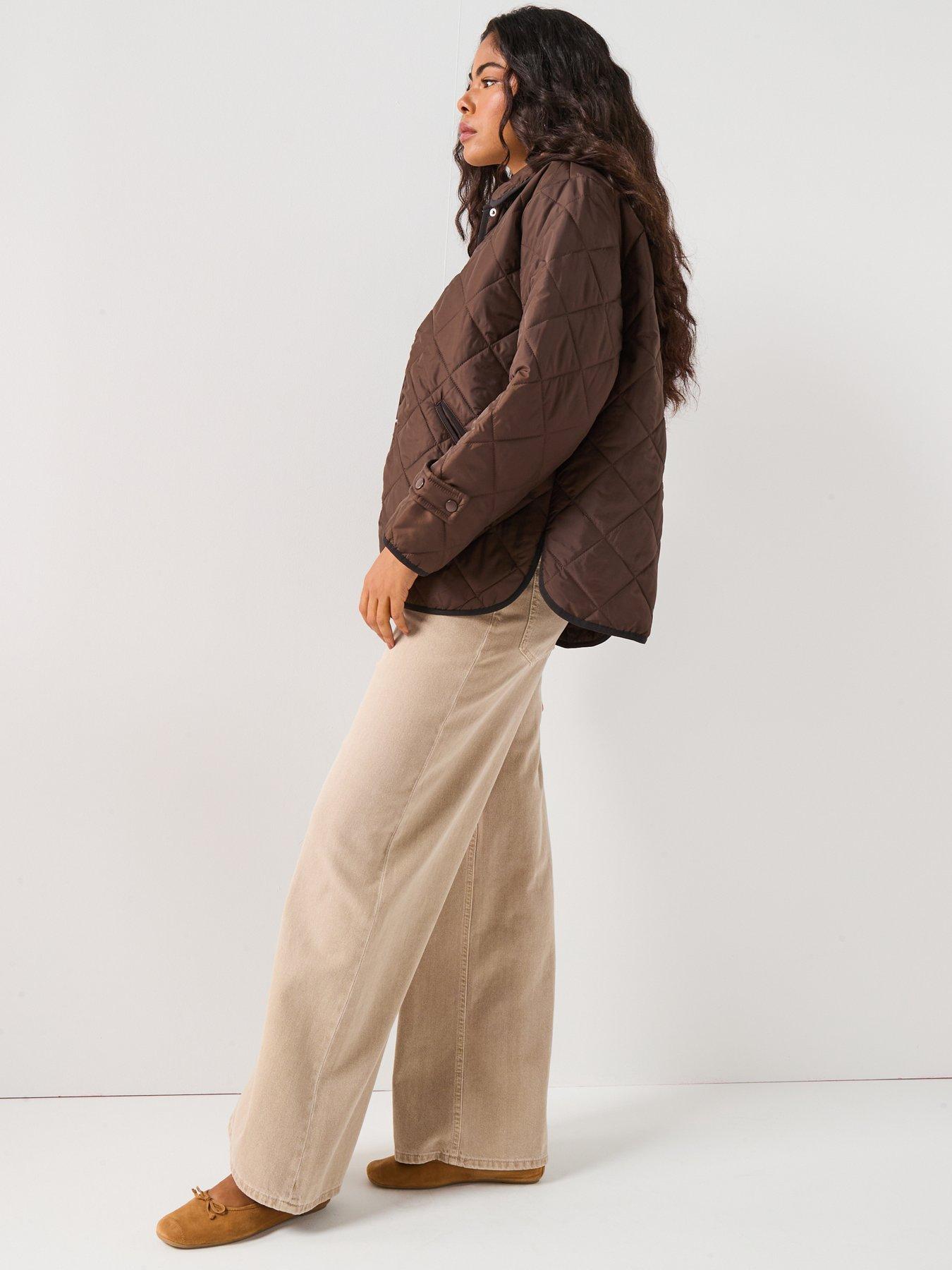 pieces-short-quilted-jacket-browndetail