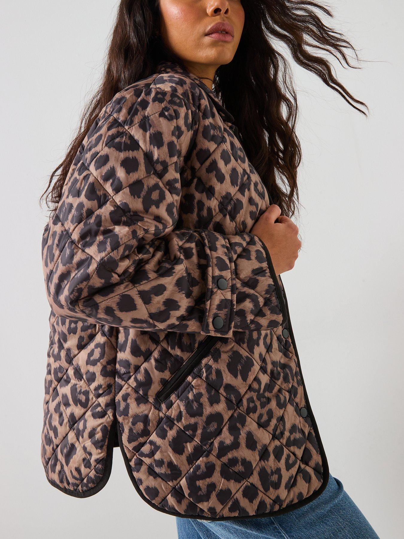 Image 6 of 6 of PIECES Short Print Quilt Jacket - Leopard Print