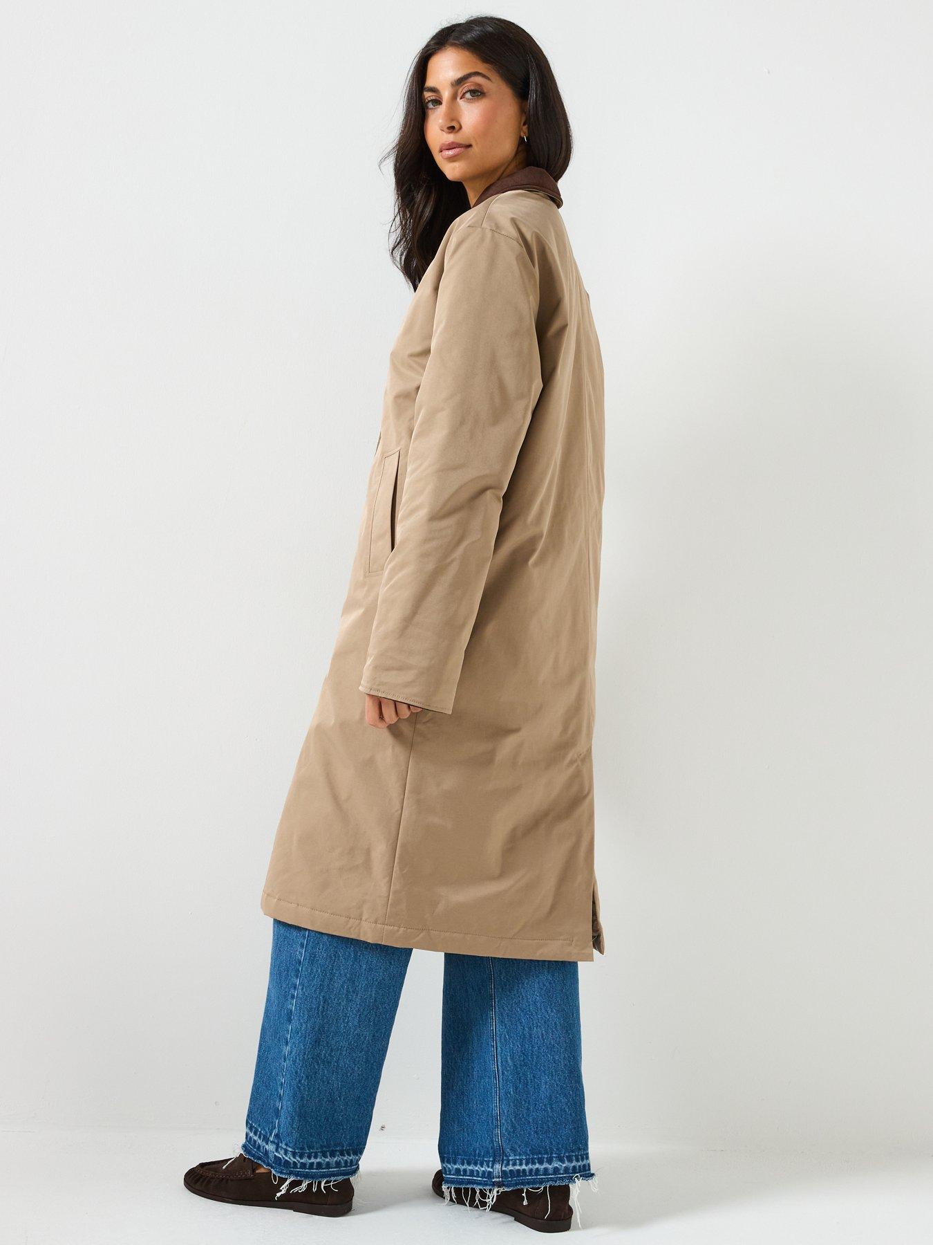 Image 2 of 6 of PIECES Long Corduroy Jacket - Brown