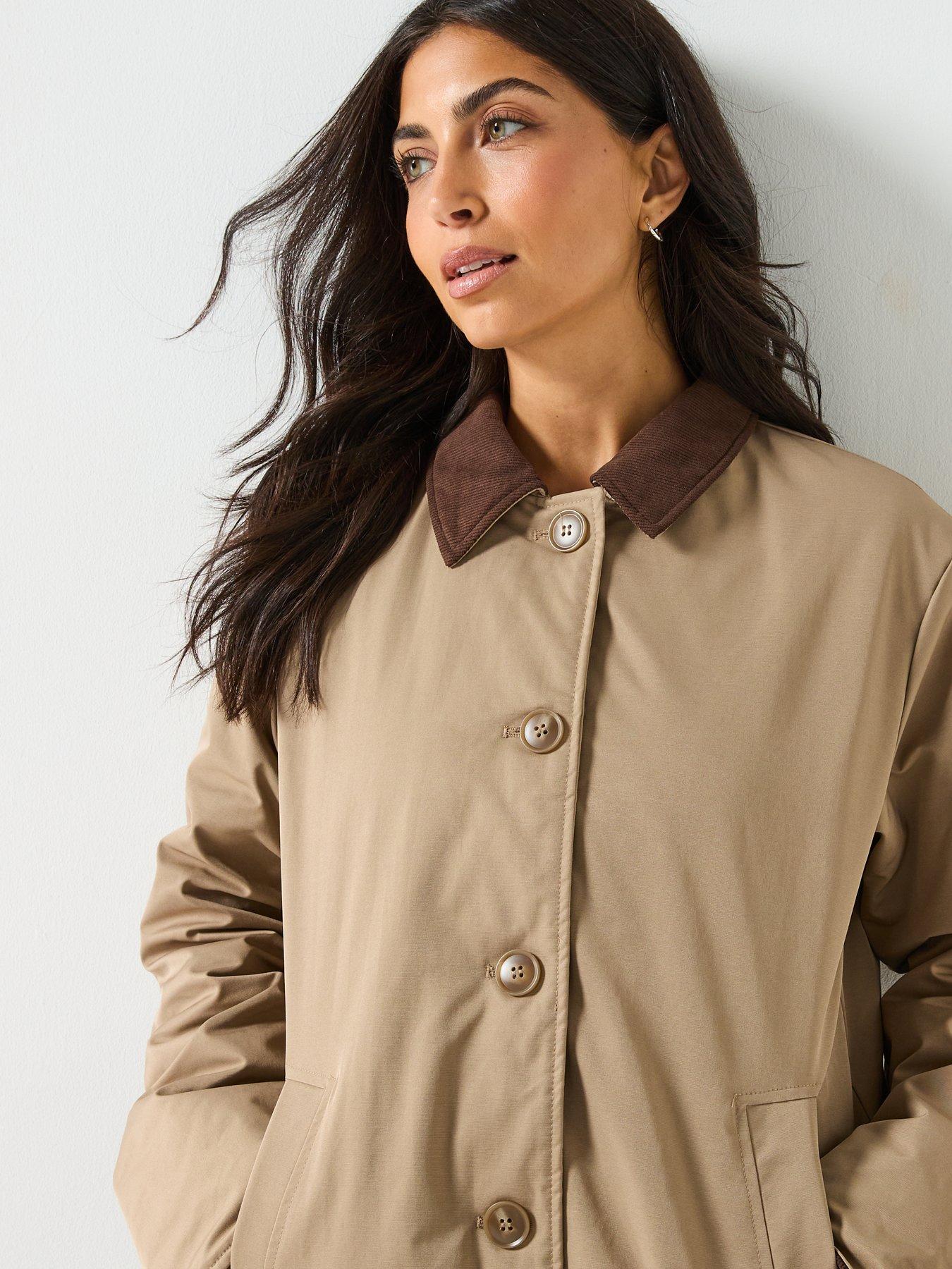 Image 5 of 6 of PIECES Long Corduroy Jacket - Brown