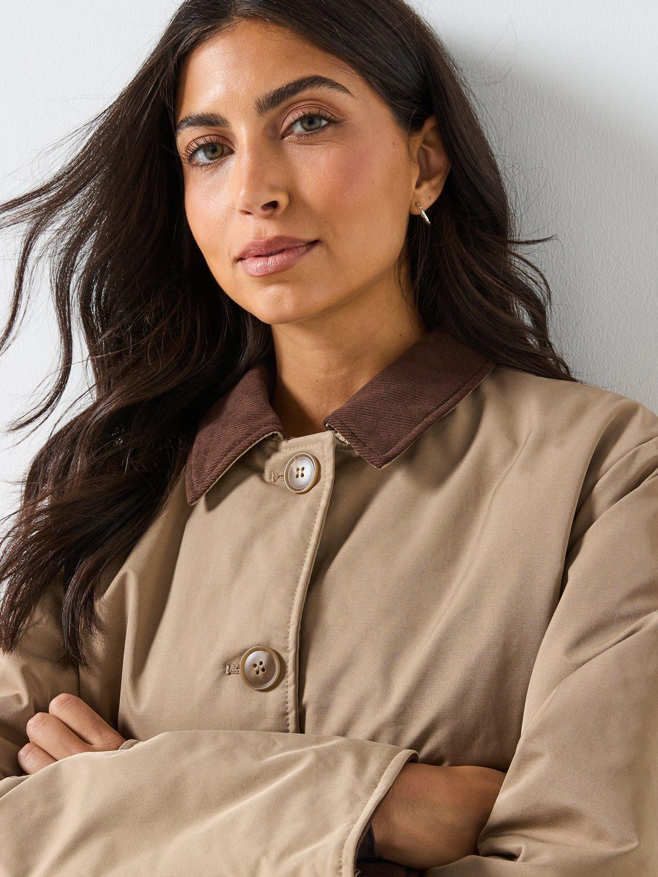 Image 6 of 6 of PIECES Long Corduroy Jacket - Brown