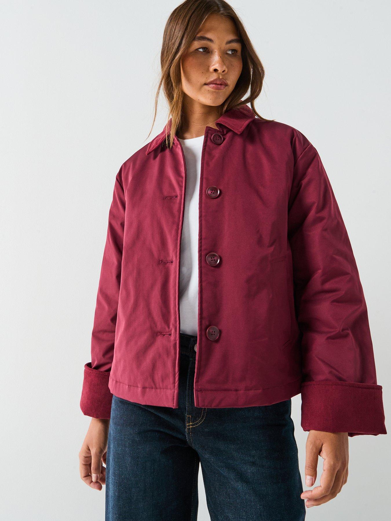 pieces-pcjorma-short-corduroy-jacket-red