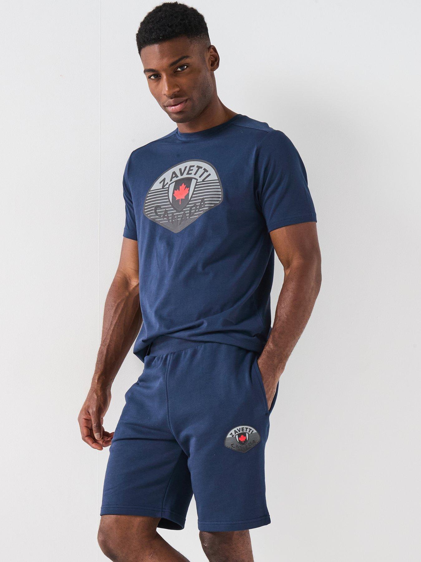 zavetti-canada-botticini-classic-large-logo-t-shirt-and-loopback-short-set-navy