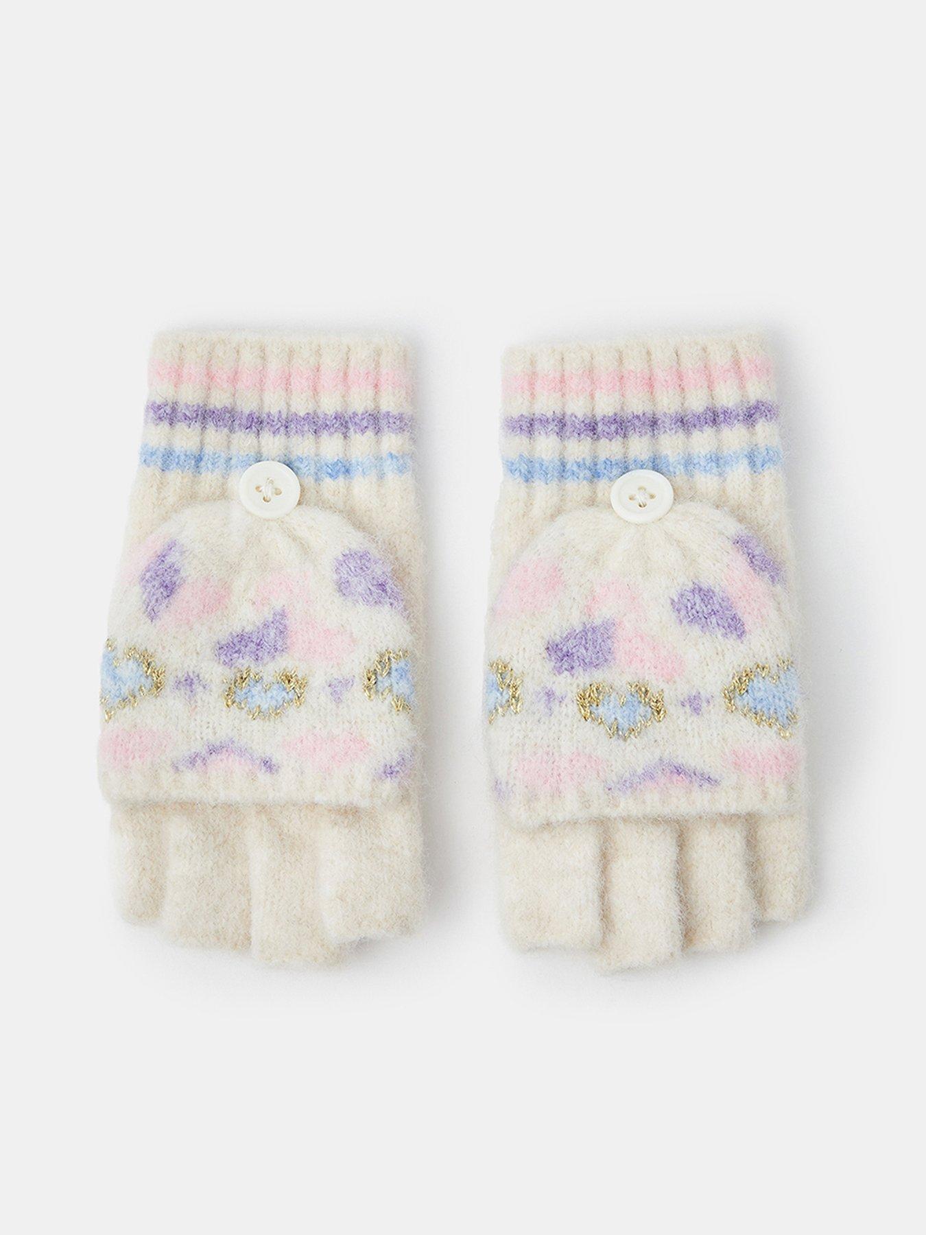 Image 1 of 3 of Accessorize Girls Heart Fairisle Gloves - Multi