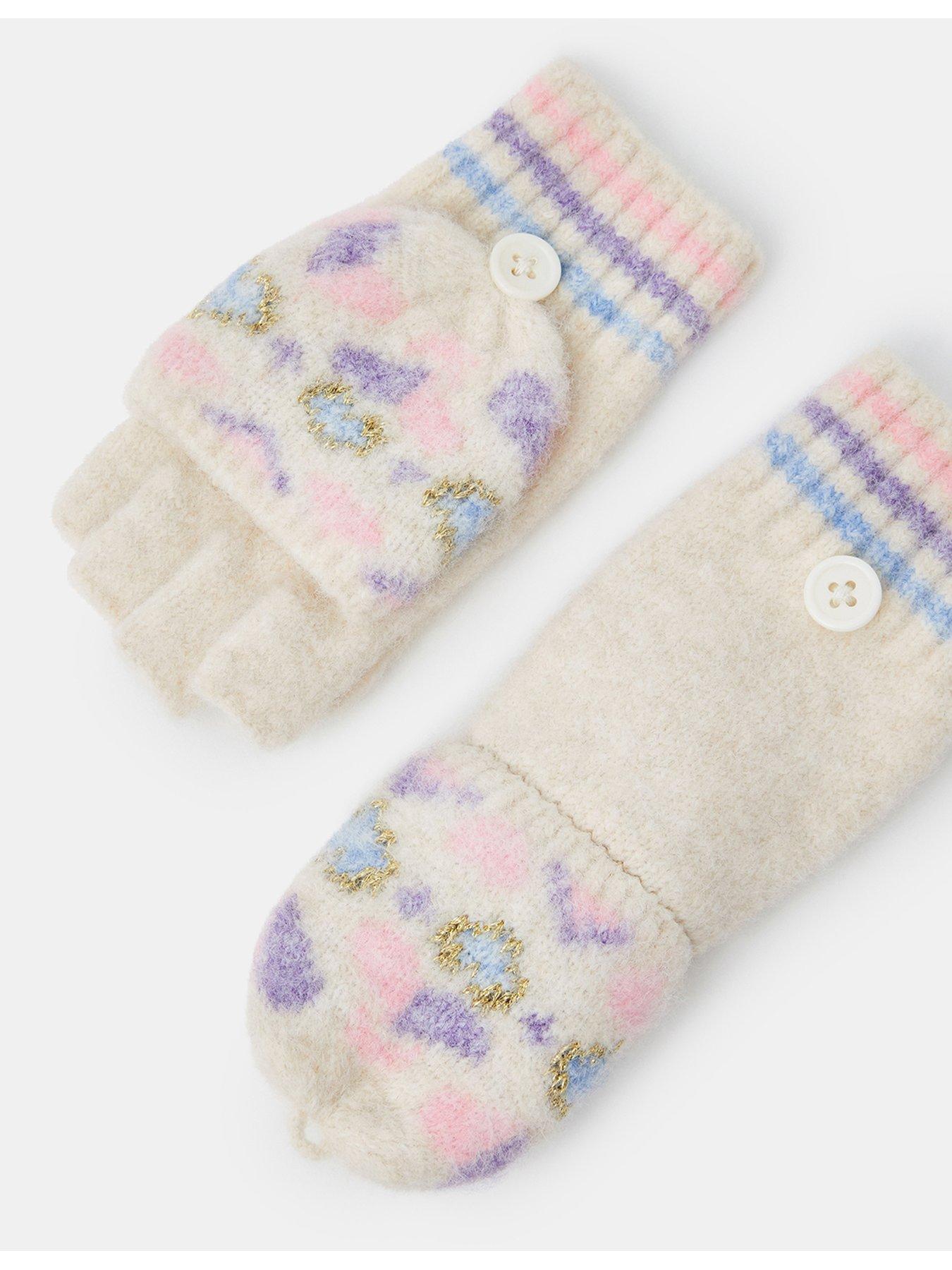 Image 3 of 3 of Accessorize Girls Heart Fairisle Gloves - Multi