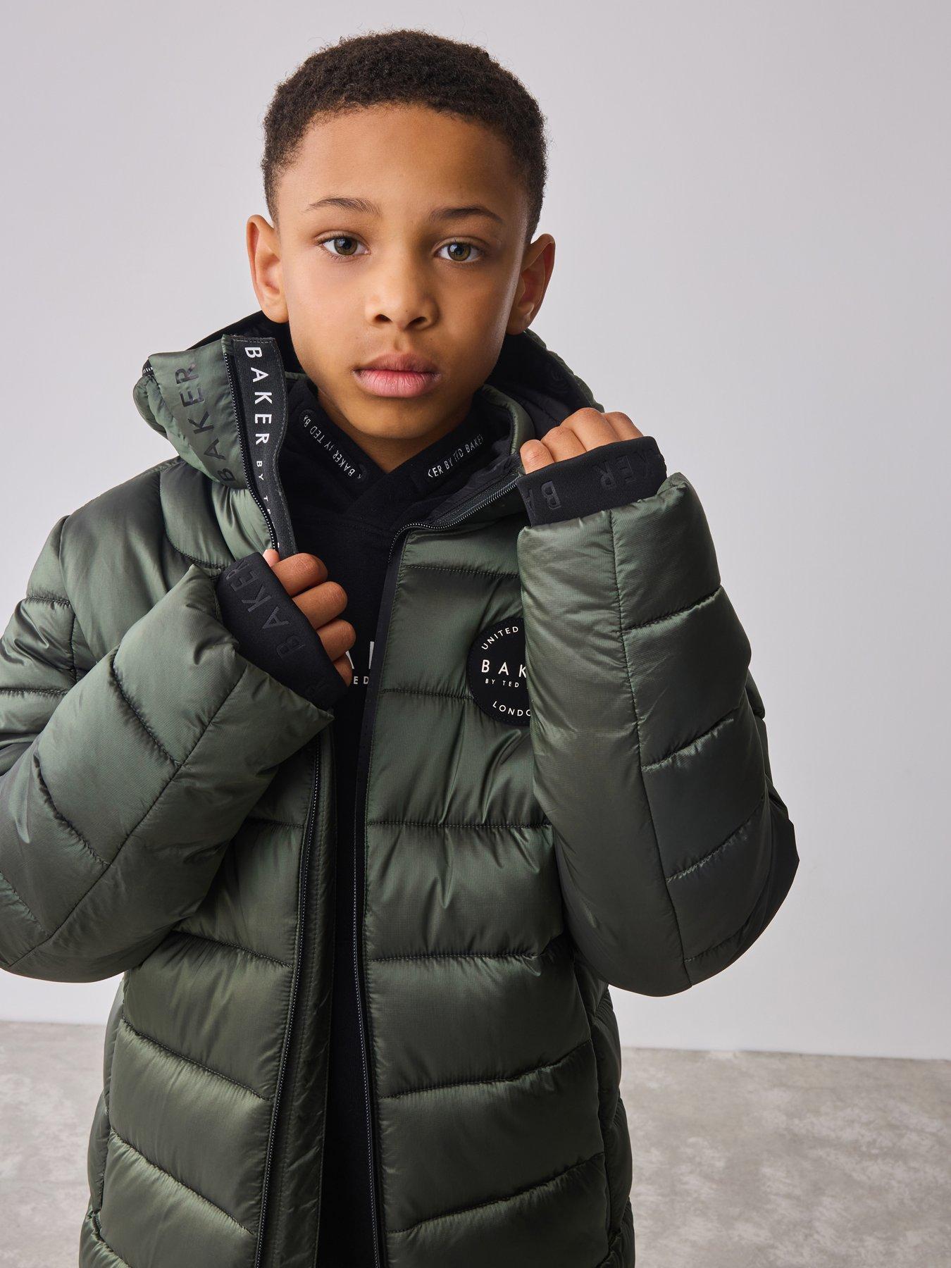 Image 3 of 7 of Ted Baker Boys Midweight Coat - Khaki Green