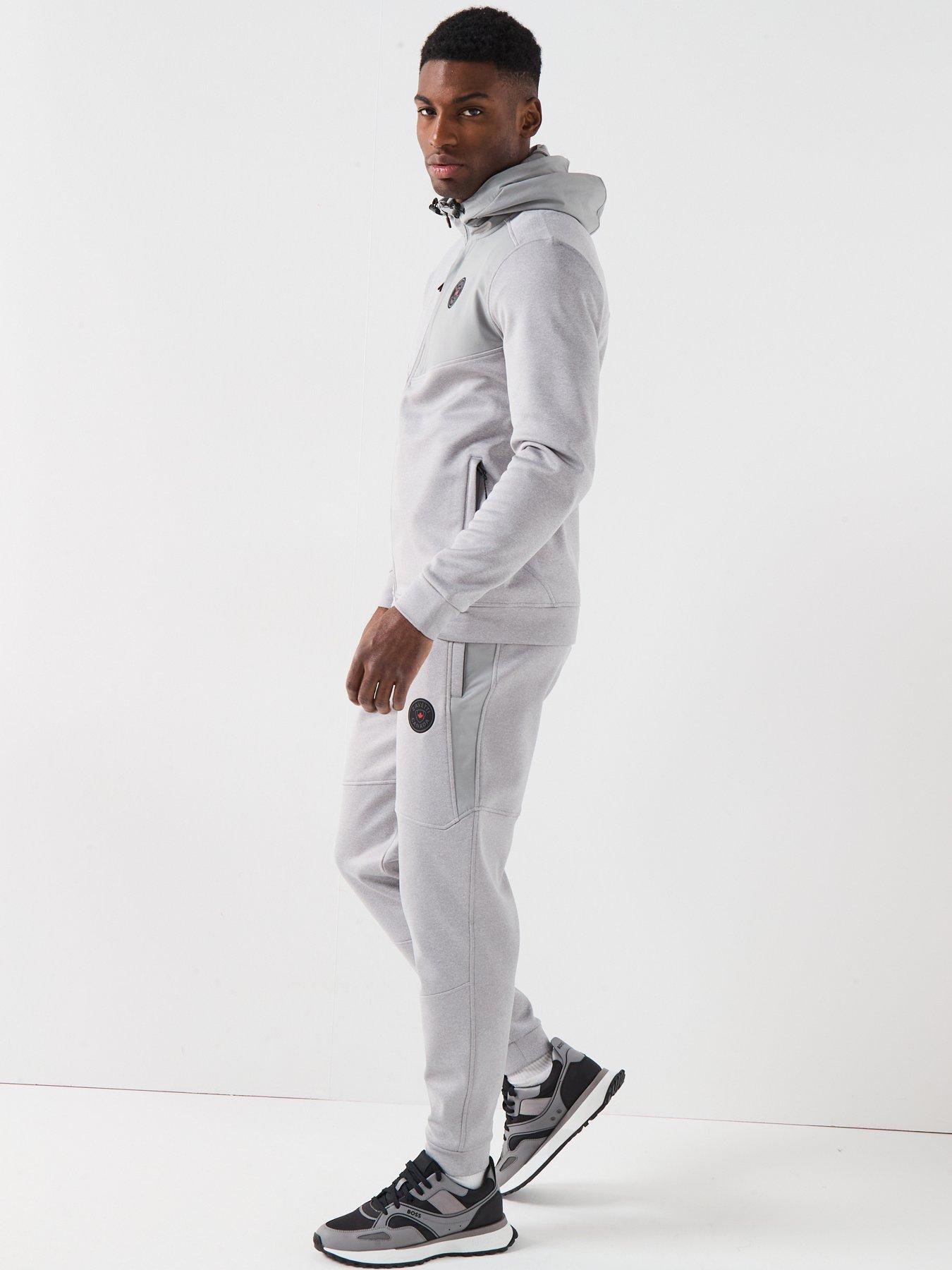 Image 6 of 6 of Zavetti Canada Ronia Zip Through Rubberised Logo Panelled Hoodie - Grey