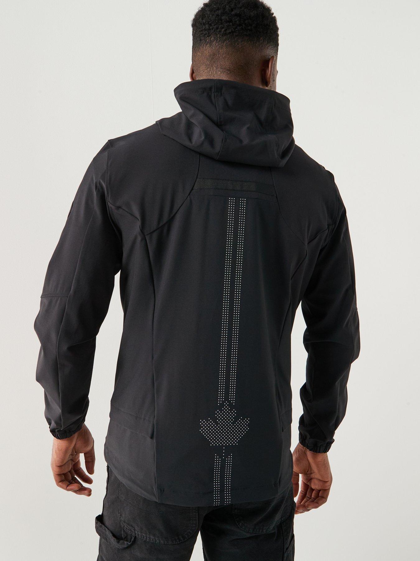 Image 2 of 6 of Zavetti Canada Verozo Reflective Zip Through Woven Hoodie - Black