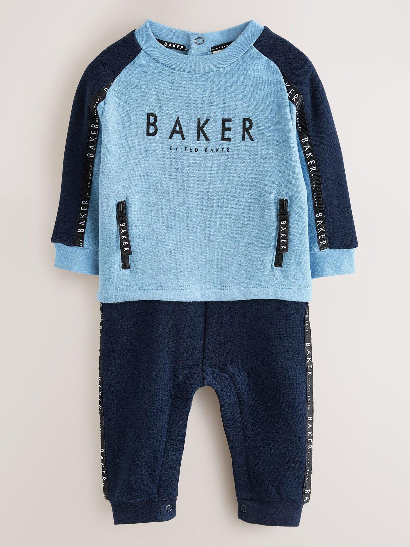 undefined Baby Boys Panel Mock Rompersuit - Blue