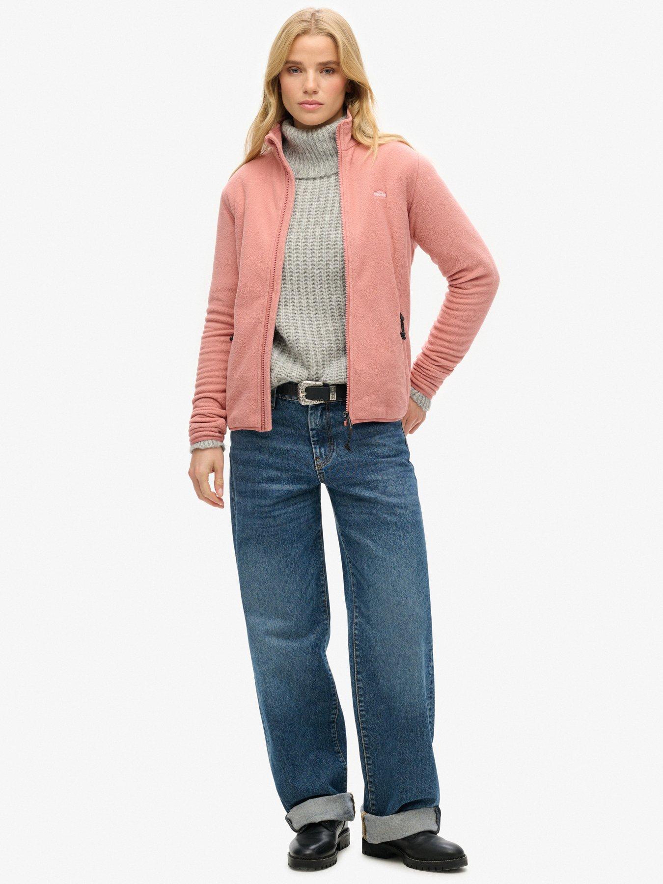 Image 3 of 6 of Superdry Polar Fleece Full Zip Sweat - Pink