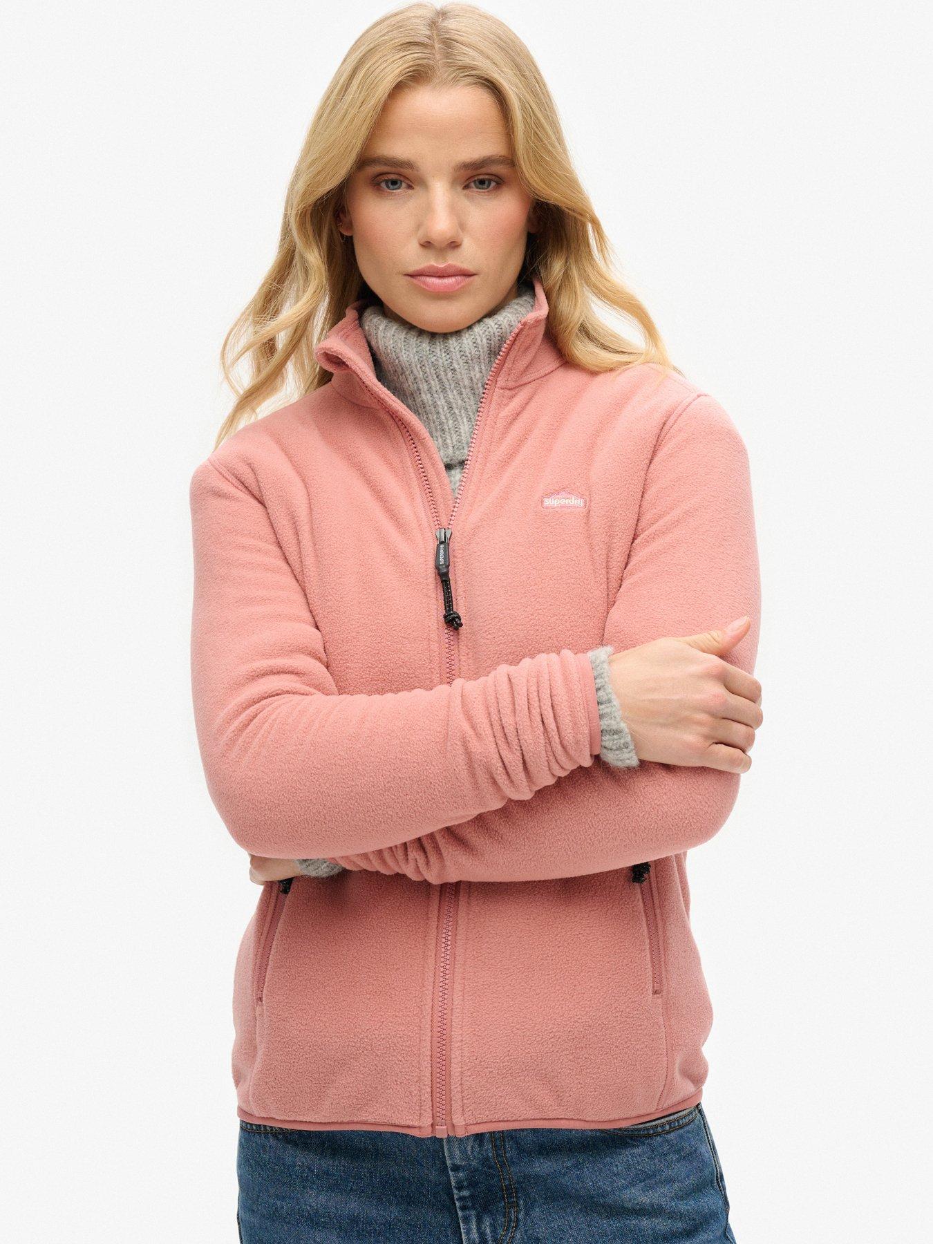 Image 4 of 6 of Superdry Polar Fleece Full Zip Sweat - Pink