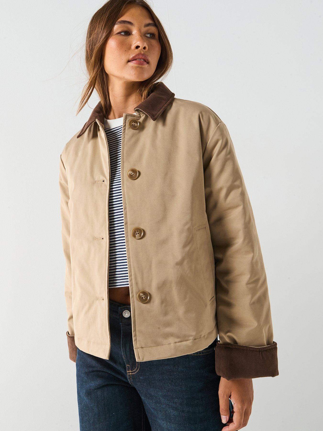 pieces-short-corduroy-jacket-brownfront