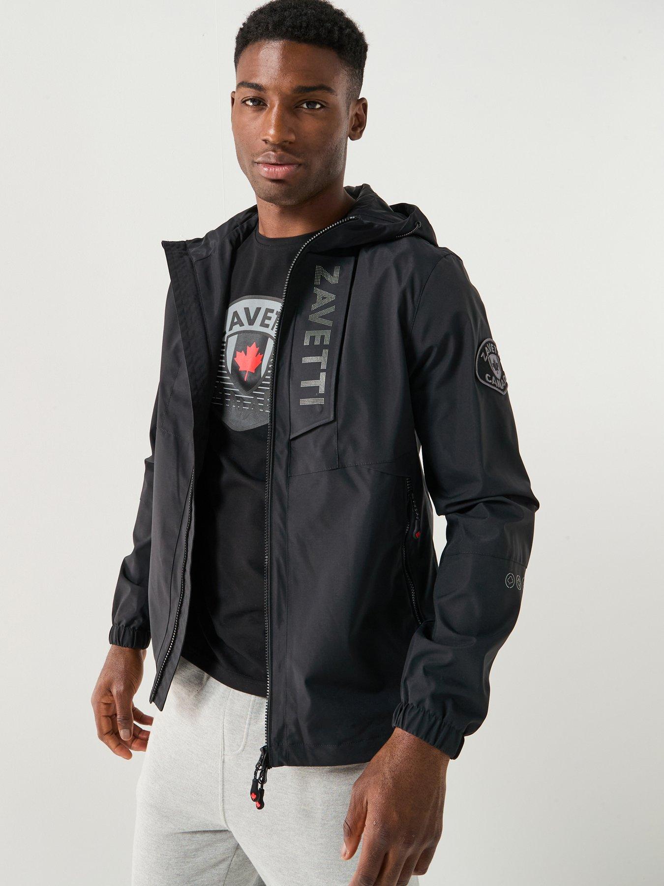Image 1 of 6 of Zavetti Canada Zavetti Canada Bennaro Hooded Windbreaker Jacket - Black