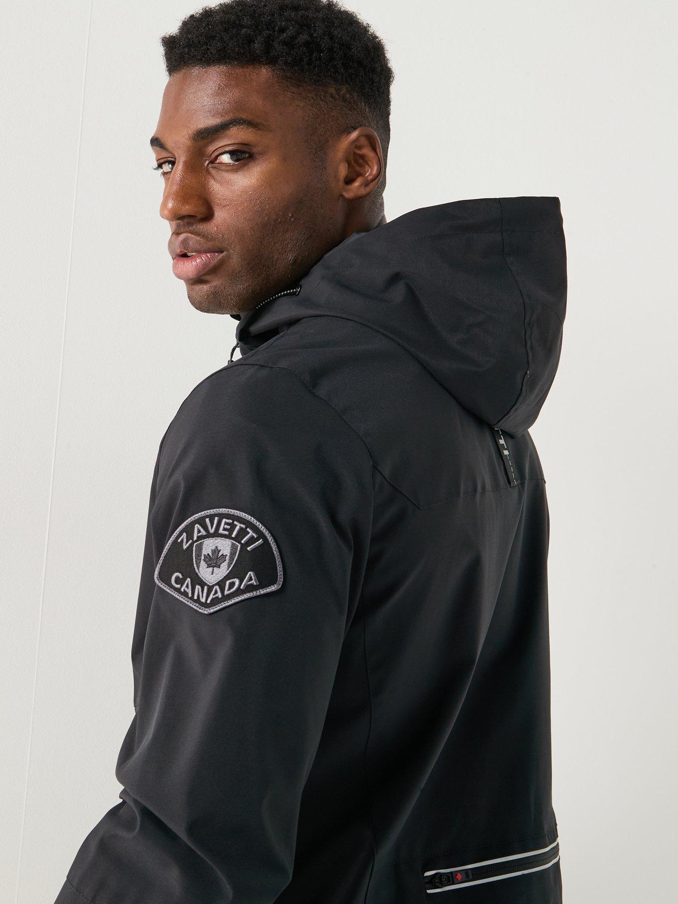 Image 2 of 6 of Zavetti Canada Zavetti Canada Bennaro Hooded Windbreaker Jacket - Black