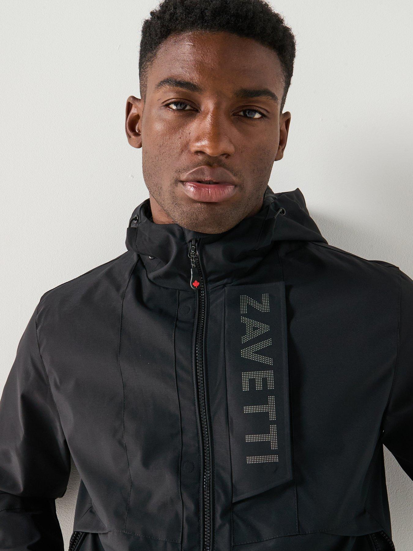 Image 4 of 6 of Zavetti Canada Zavetti Canada Bennaro Hooded Windbreaker Jacket - Black