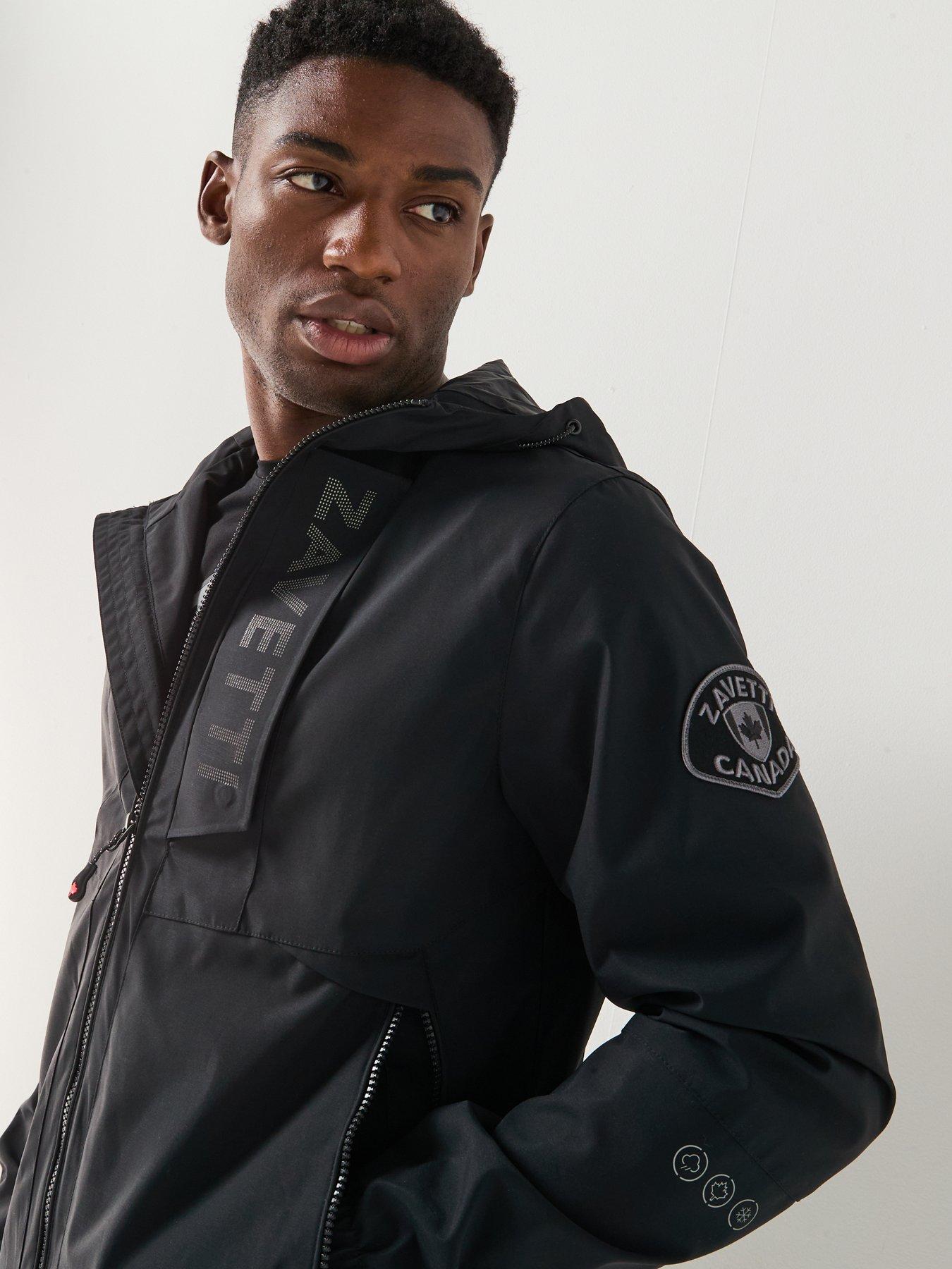 Image 6 of 6 of Zavetti Canada Zavetti Canada Bennaro Hooded Windbreaker Jacket - Black