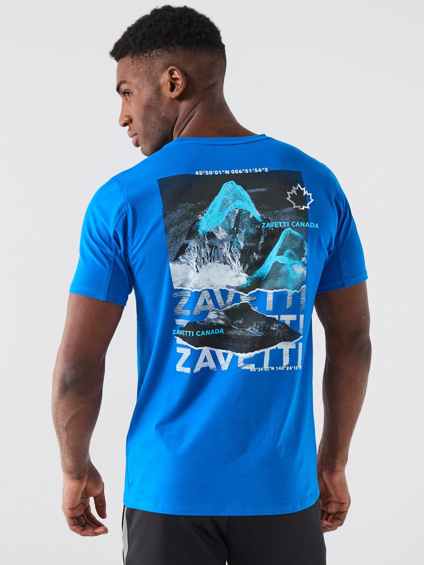 Zavetti Canada Nichellio Graphic Backprint Short Sleeve T-Shirt - Blue