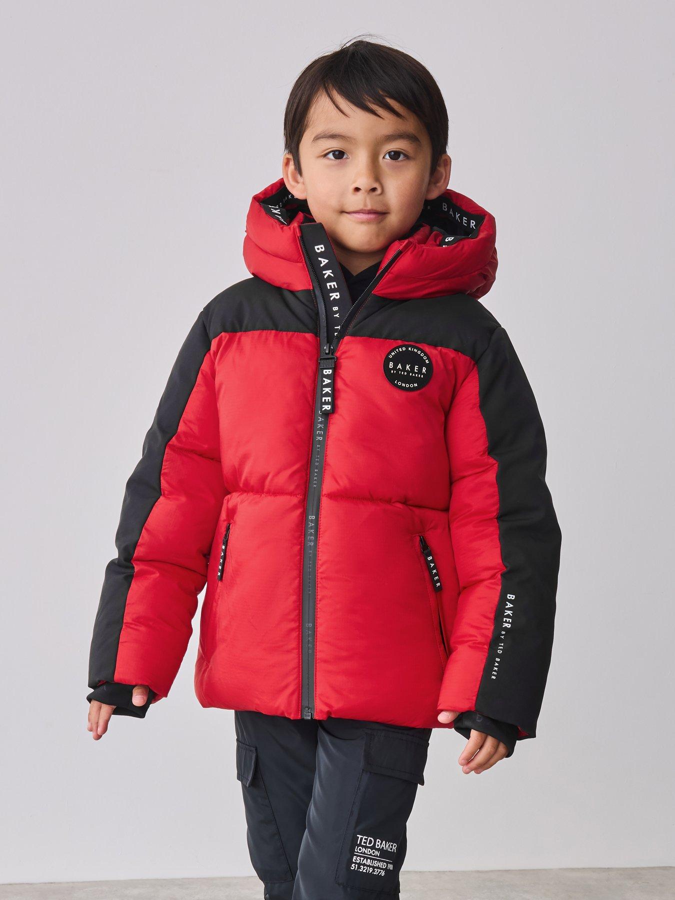 Ted Baker Boys Colourblock Coat- Red