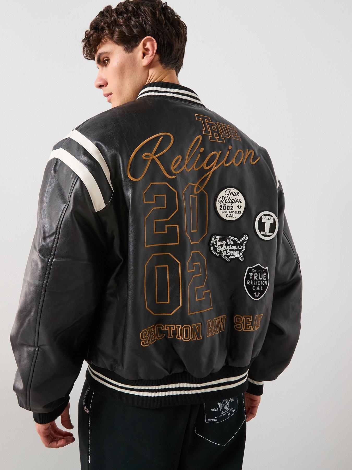 Image 2 of 6 of TRUE RELIGION Retro Varsity Bomber Jacket - Black