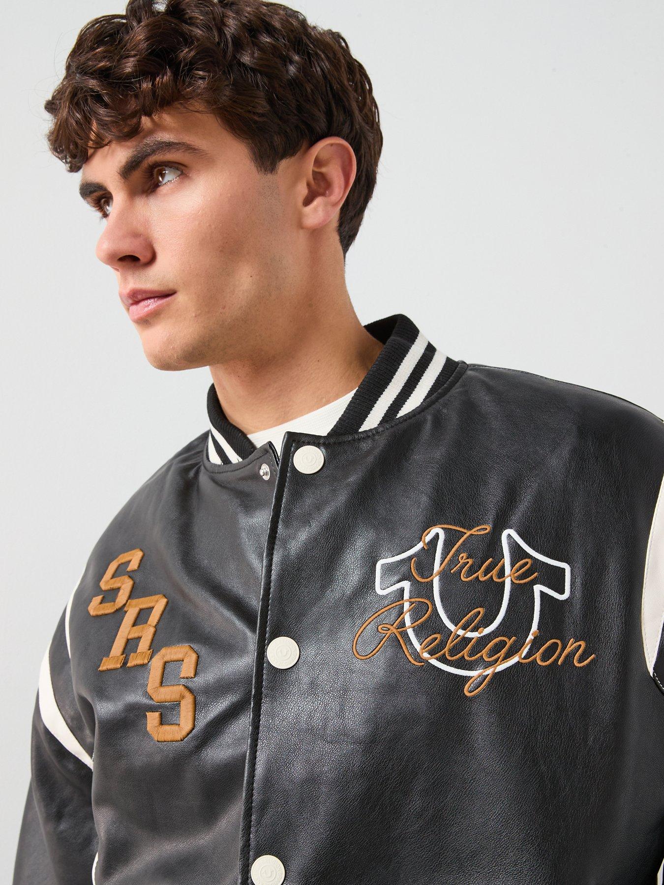 Image 4 of 6 of TRUE RELIGION Retro Varsity Bomber Jacket - Black