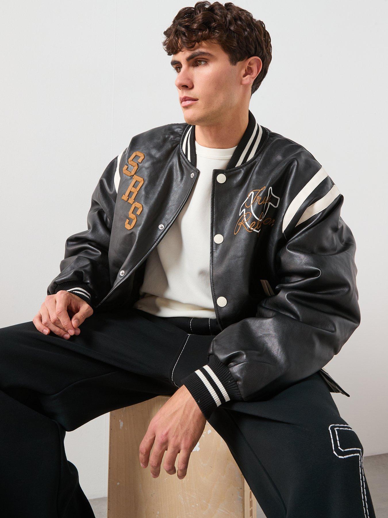 Image 6 of 6 of TRUE RELIGION Retro Varsity Bomber Jacket - Black