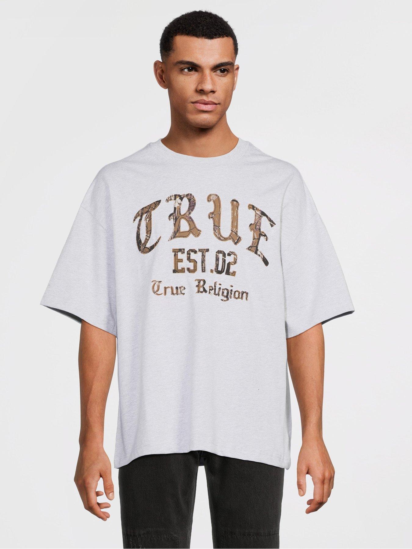 TRUE RELIGION Camo Print Oversized T-Shirt - Grey