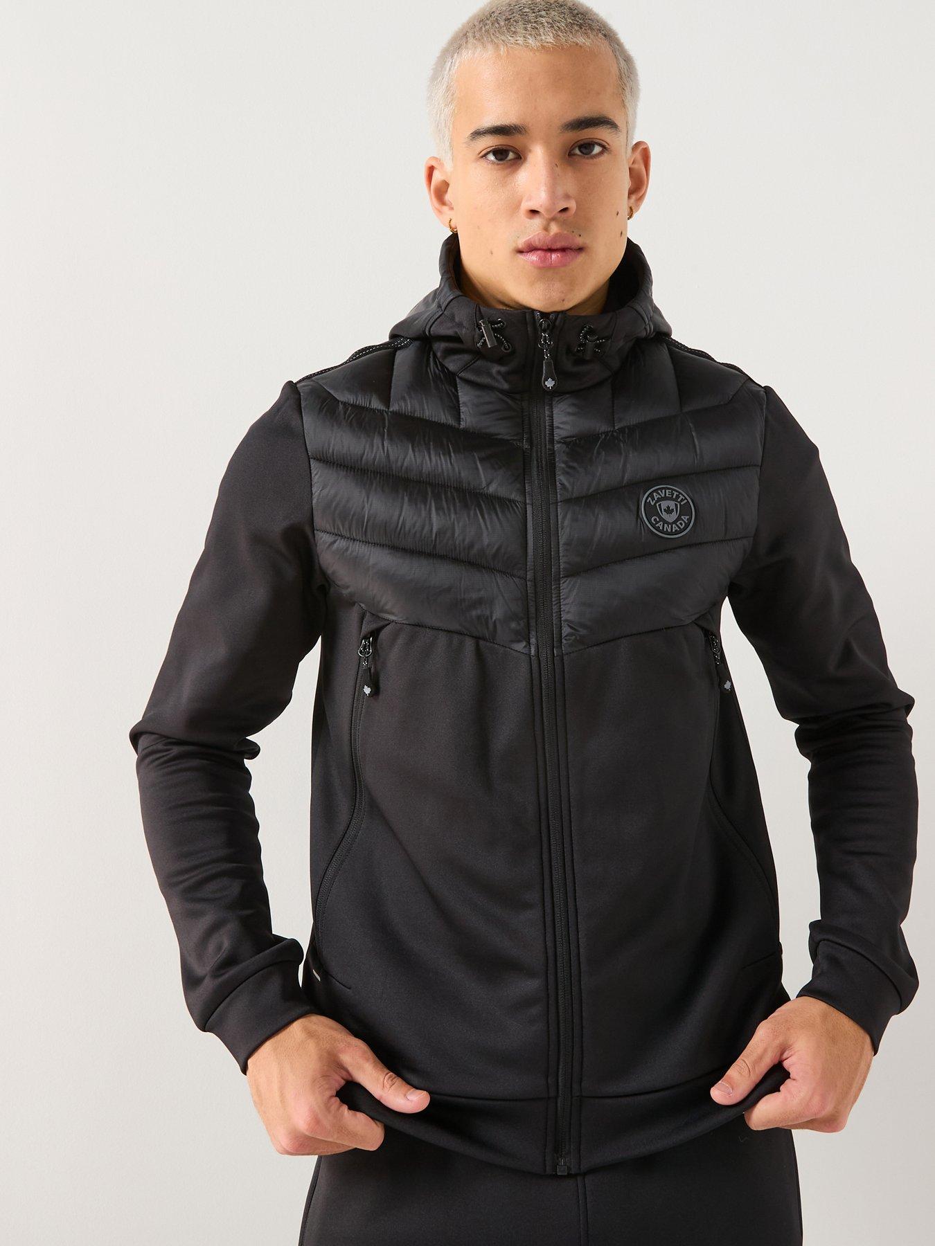 Zavetti Canada Omaro Hybrid Zip Through Hoodie - Black