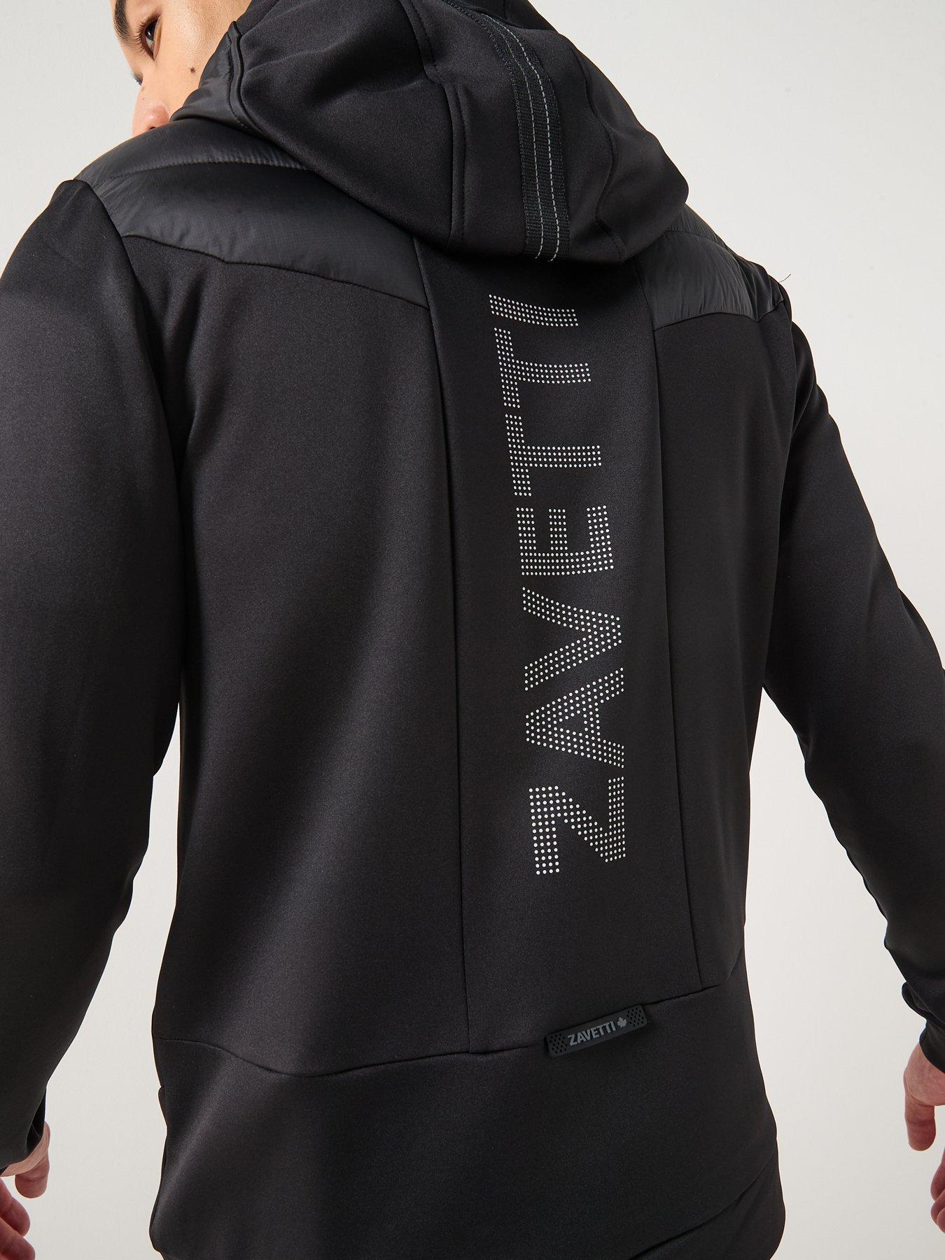 zavetti-canada-omaro-hybrid-zip-through-hoodie-blackdetail