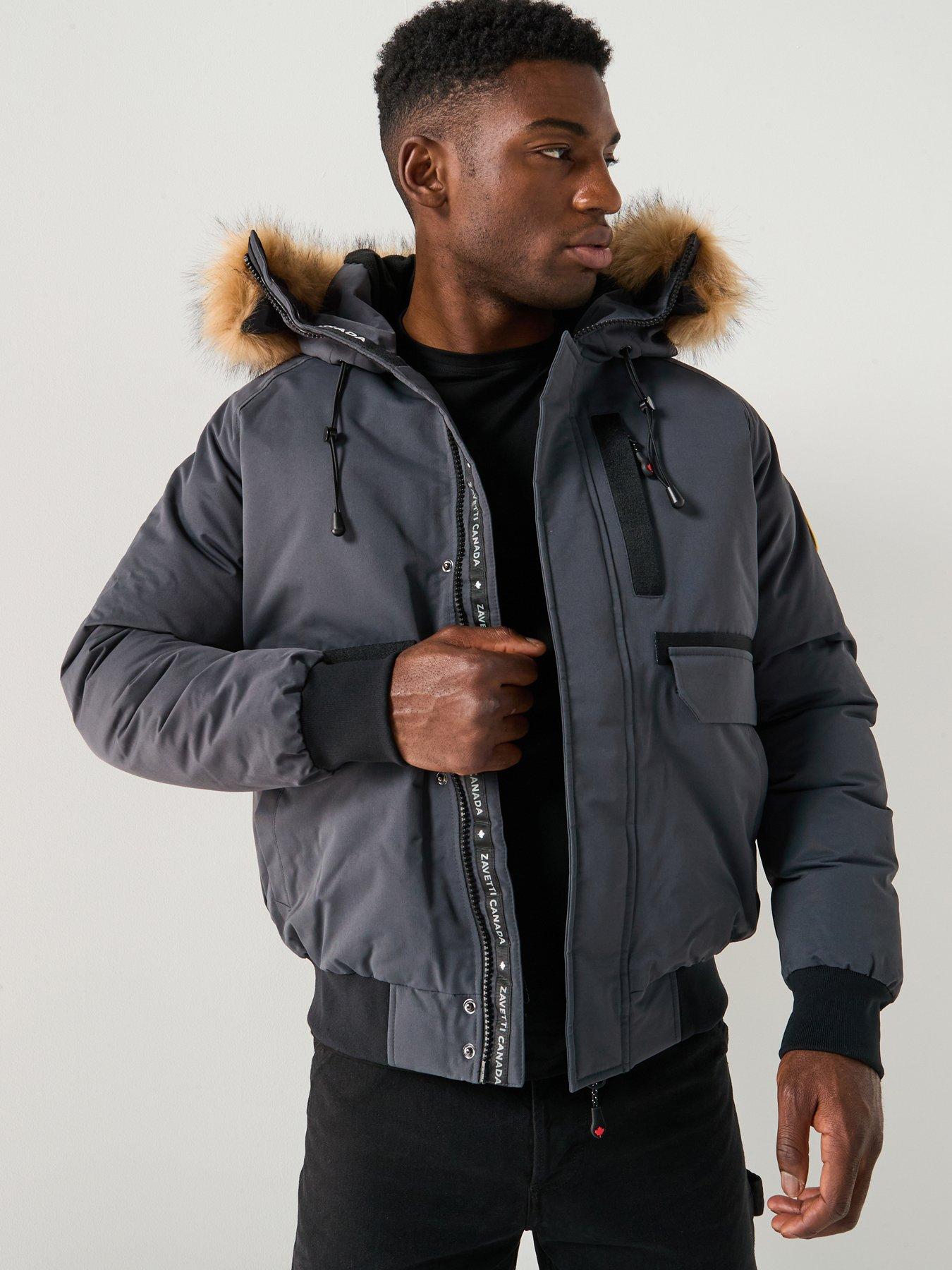 Zavetti Canada Abelli Hooded 2.0 Bomber Jacket - Dark Grey