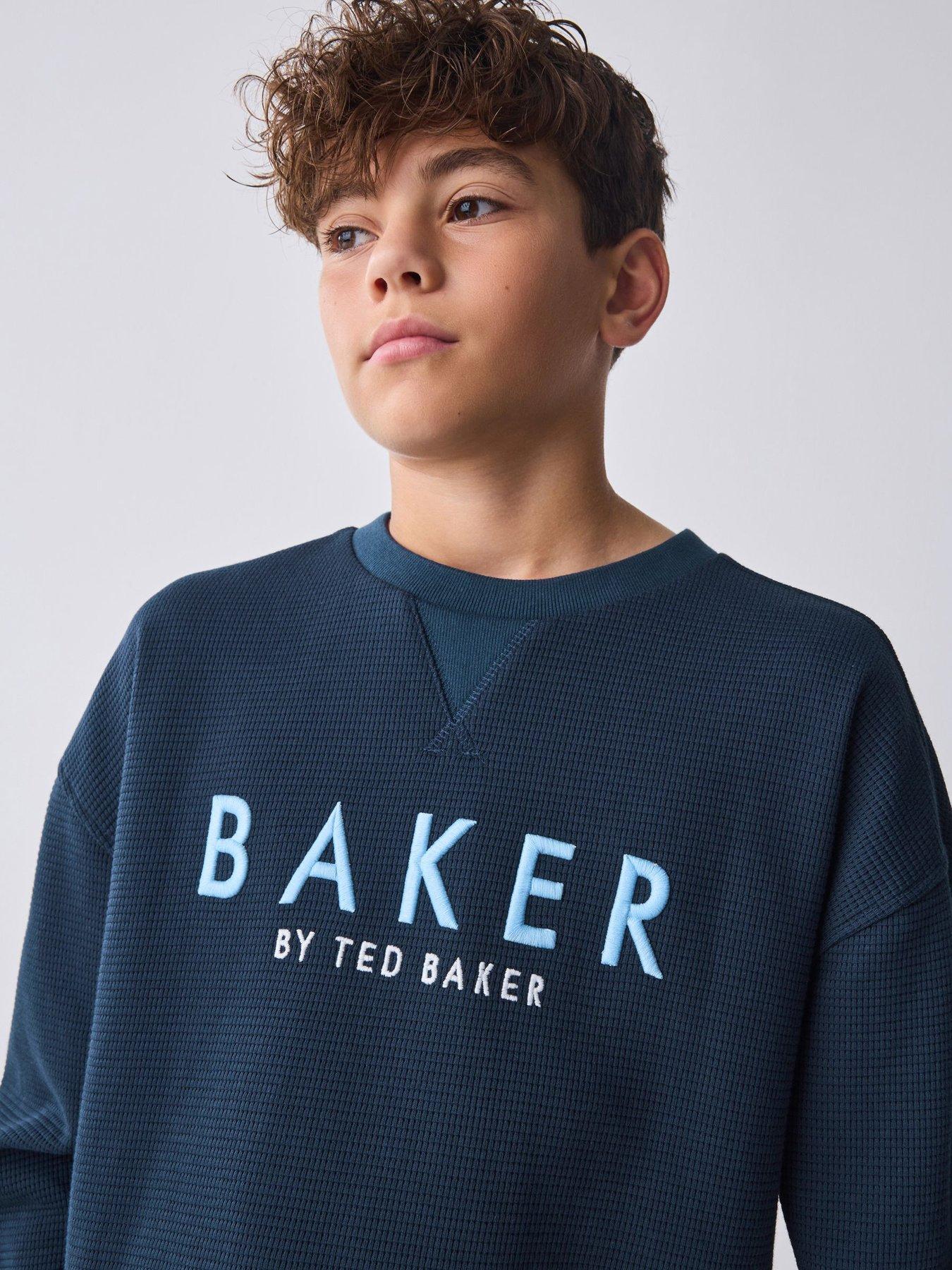 Image 3 of 6 of Ted Baker Boys Sweat Top And Shorts Set - Blue